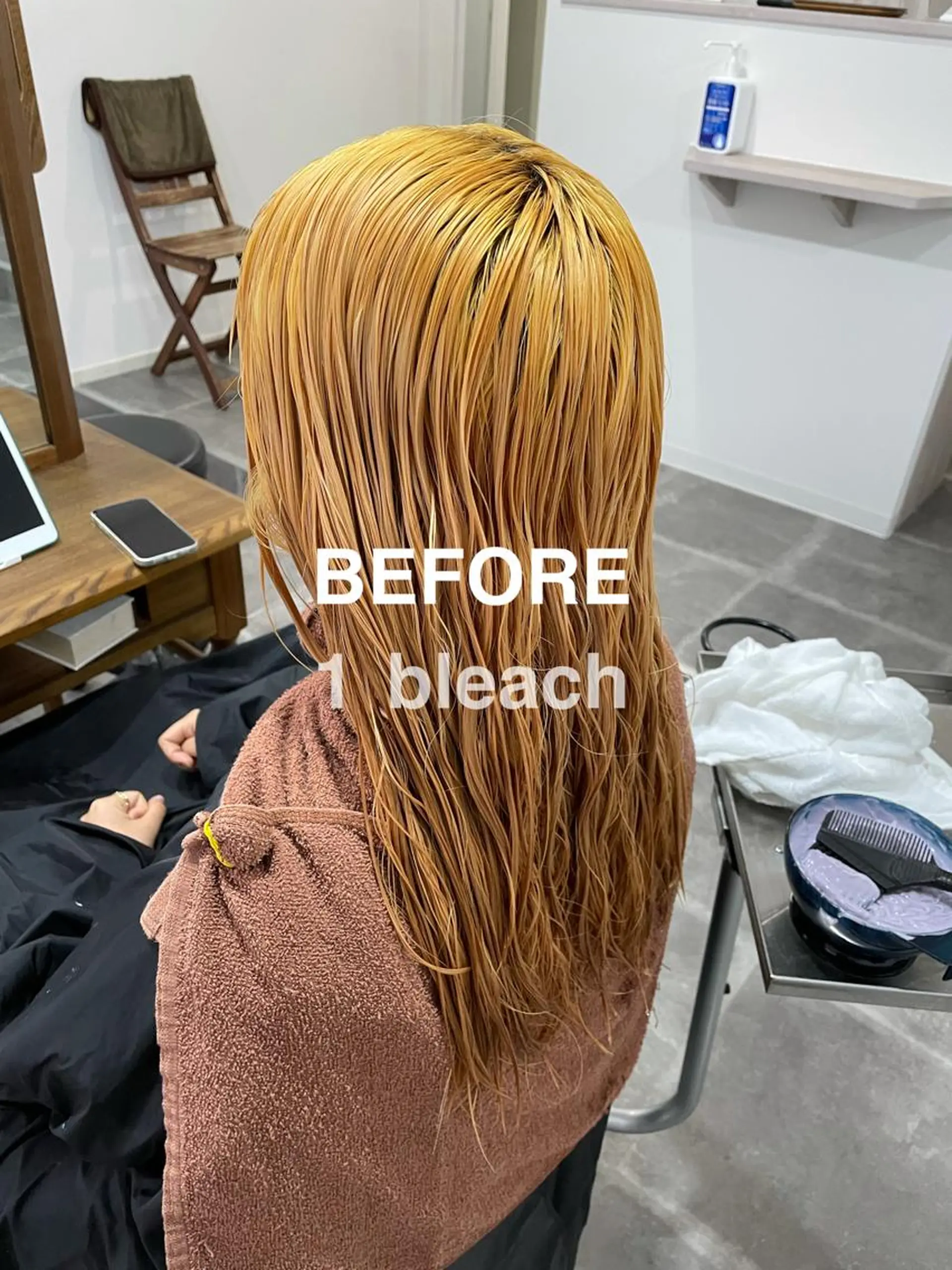 セミロング カラー ブリーチ 森田 一平のヘアスタイル