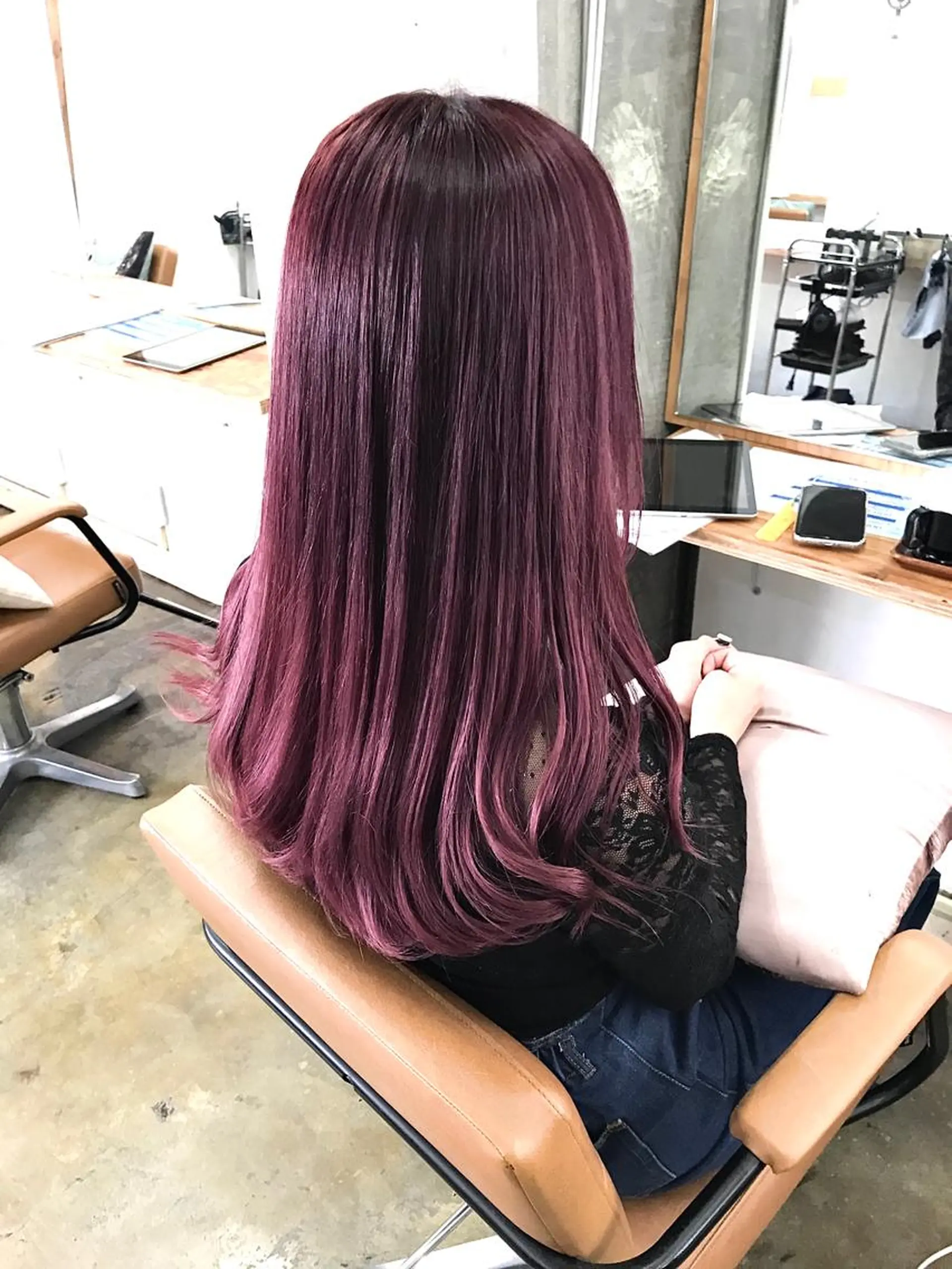 セミロング カラー ヘアカラー 縮毛矯正 トリートメント 💎髪質改善💎 デザイナーshinのヘアスタイル