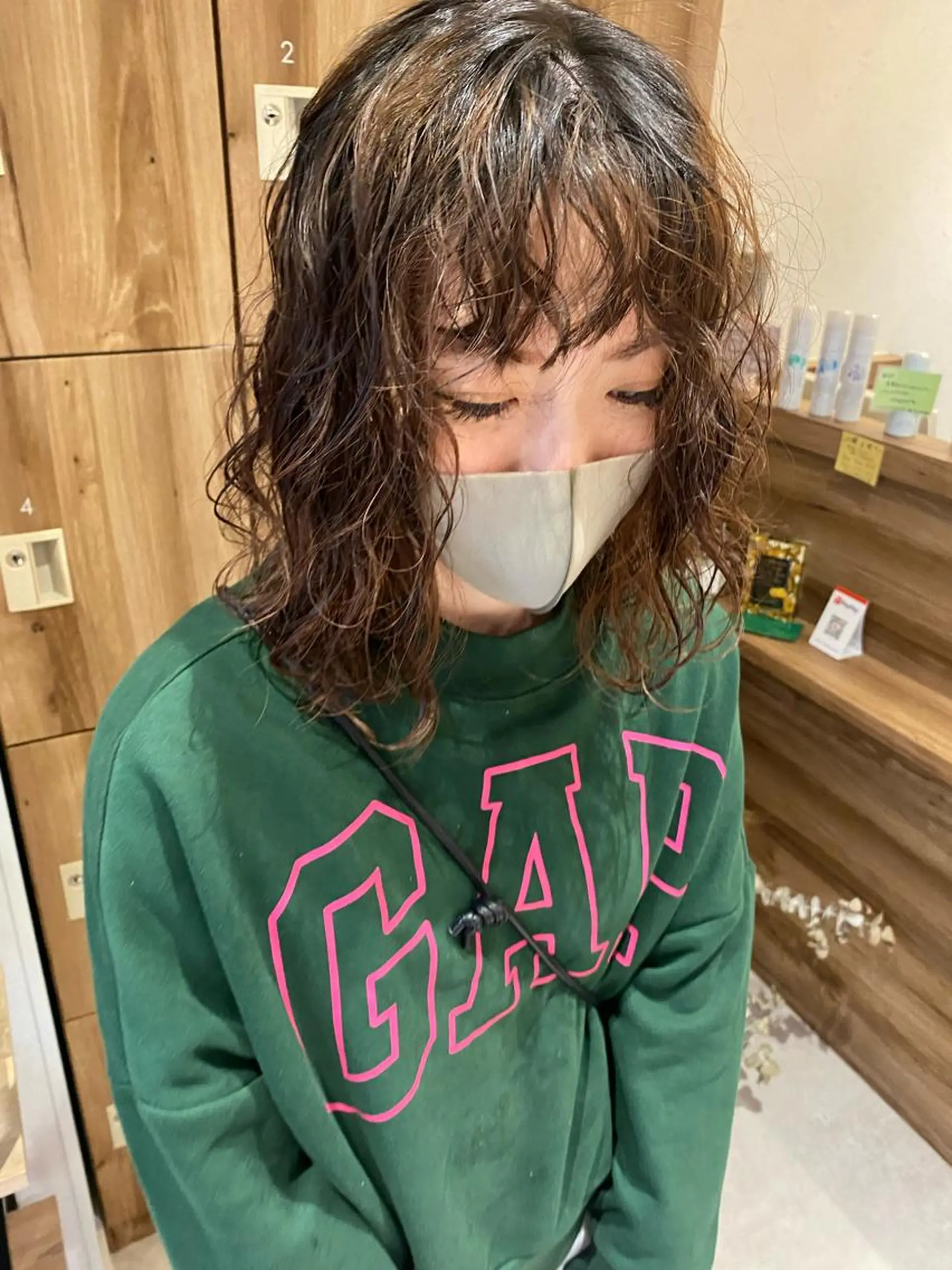 ミディアム カラー パーマ ミディアムパーマ パーマ パーマ指名No1 /namiのヘアスタイル