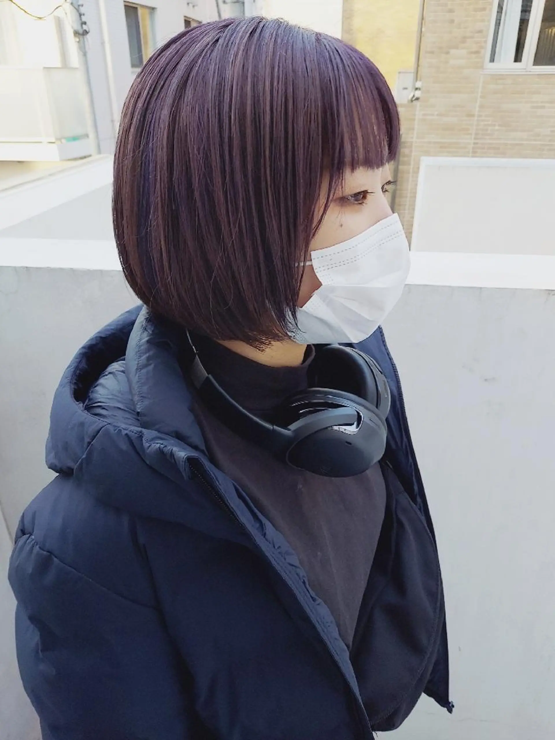 ショート カラー ブリーチ バイオレットカラー 樋口 千尋のヘアスタイル