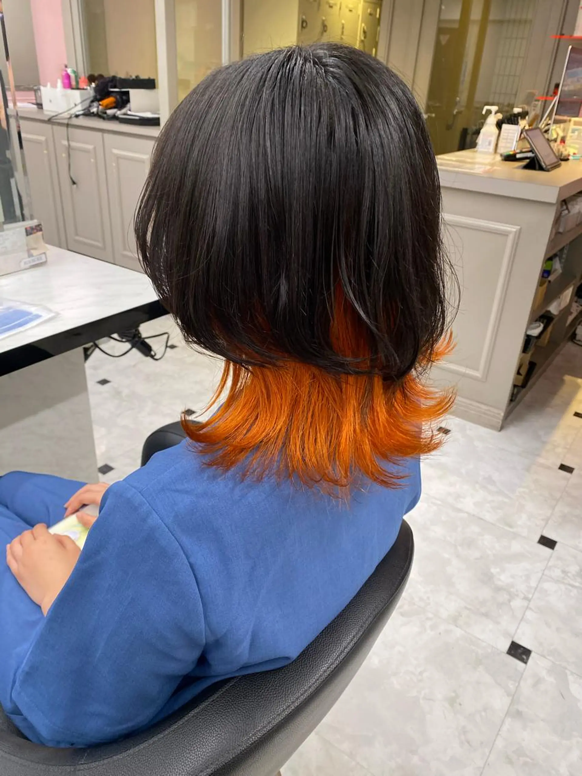 ミディアム カラー ケアブリーチ 韓国レイヤーKYONのヘアスタイル