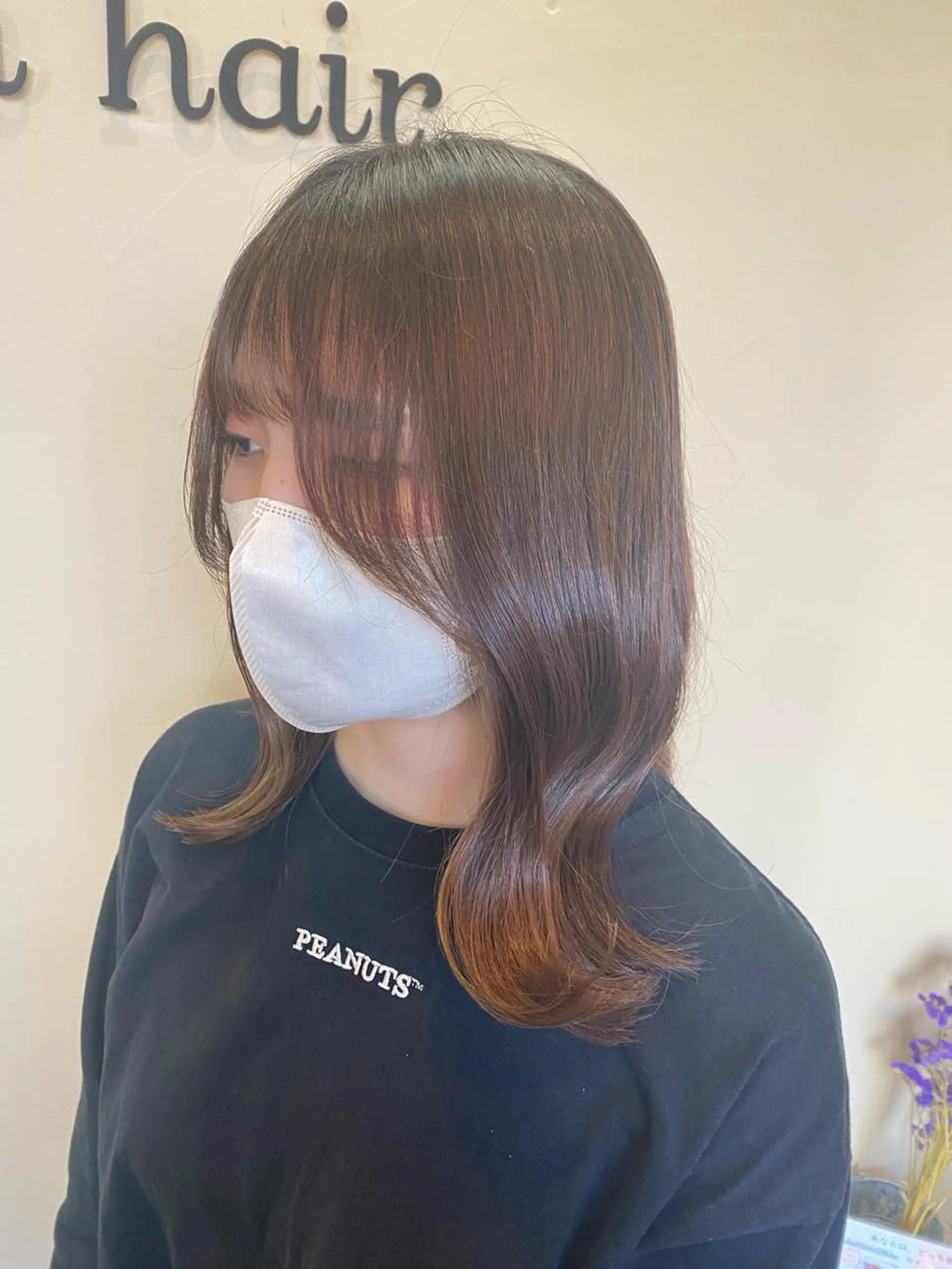 セミロング くびれヘア 韓国風ヘア 🐰中村 優樹🤍のヘアスタイル