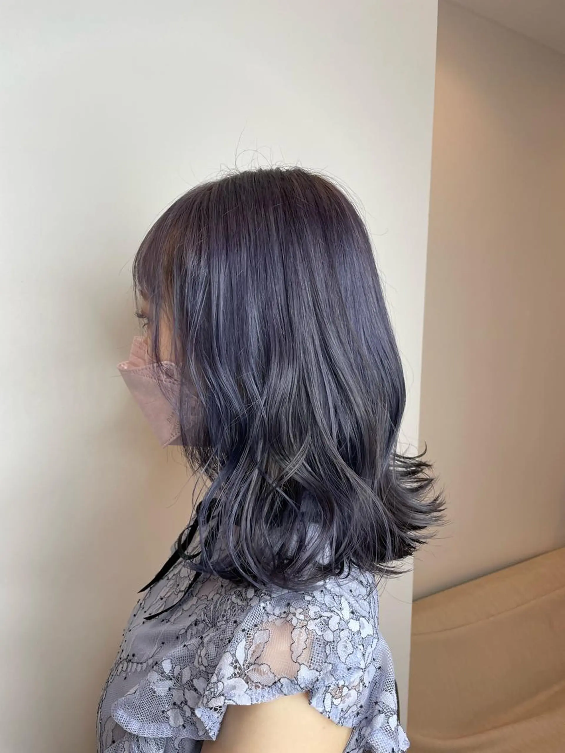 ミディアム カラー グレージュ ラベンダーカラー パープルカラー パープルグレージュ カット ヘアカラー トリートメント ヘッドスパ 🌻透明感韓国🌻 横山隆之介のヘアスタイル