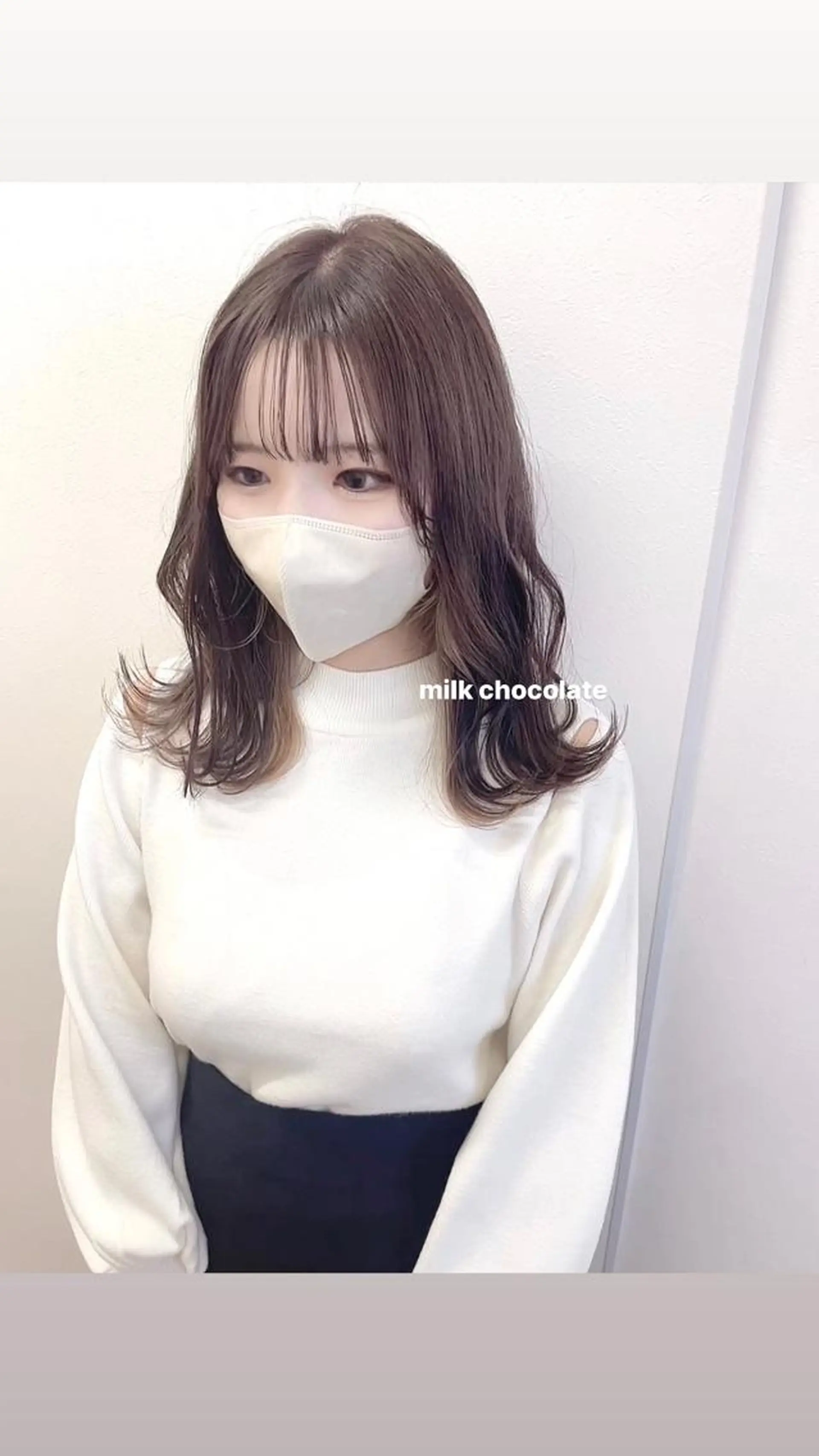 ミディアム カラー misaki🩰🤍 まろみ透け感カラーのヘアスタイル
