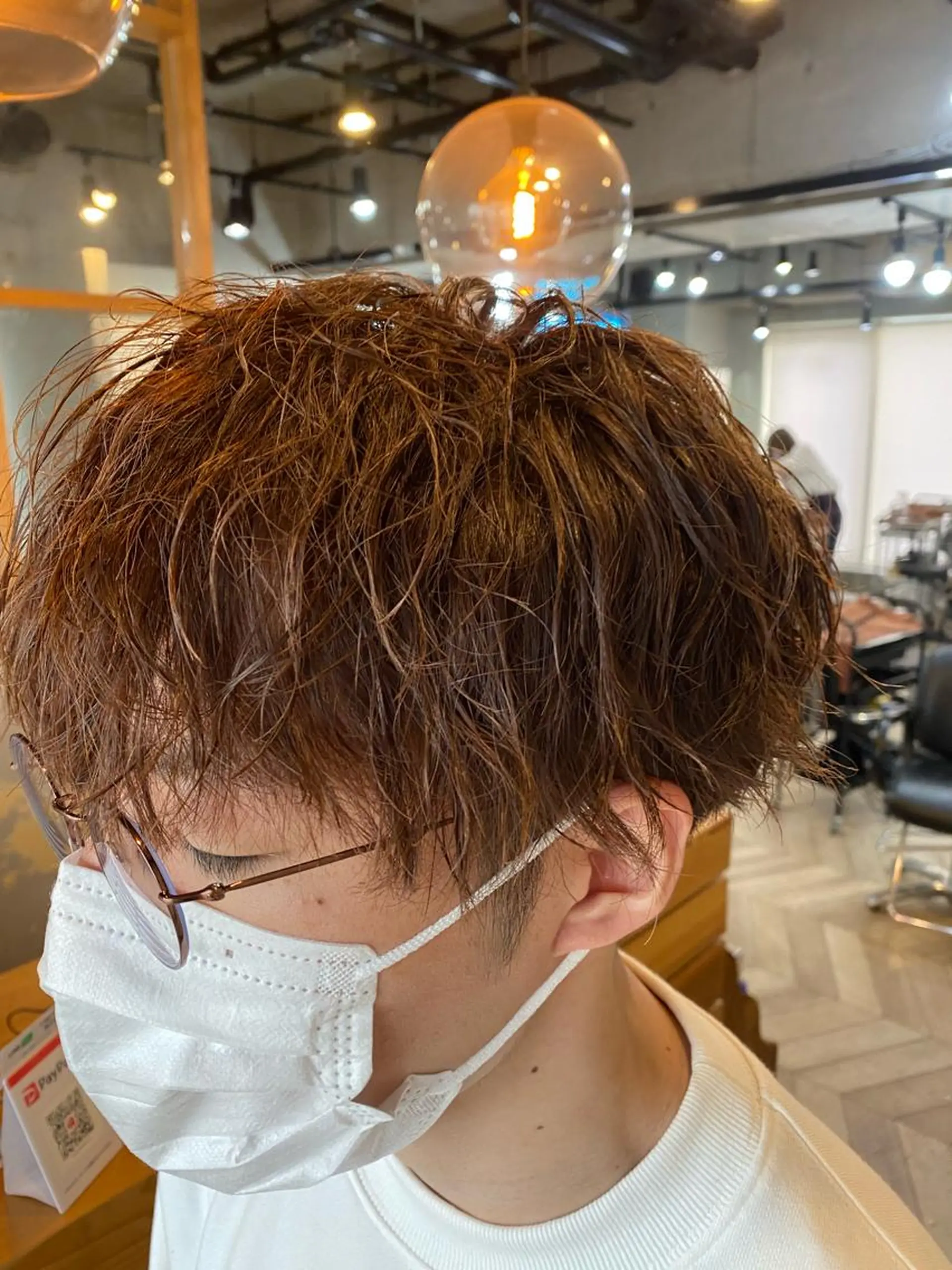パーマ メンズ マッシュ カット パーマ アンジェリカ難波所属・的塲 優弥のヘアスタイル