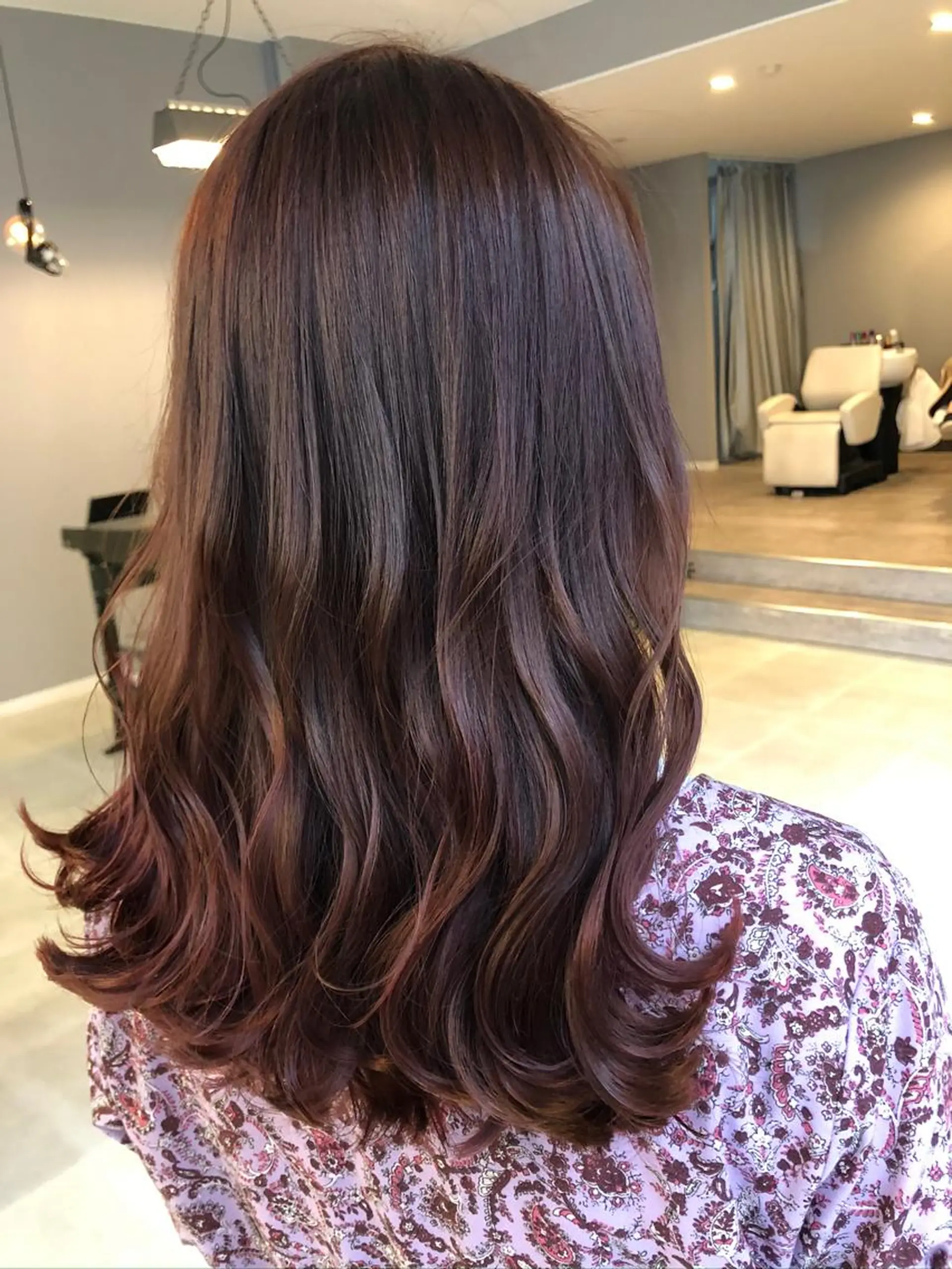 ミディアム カラー ブラウンカラー ピンクカラー ピンクブラウン ヘアカラー トリートメント theF___ yukoのヘアスタイル
