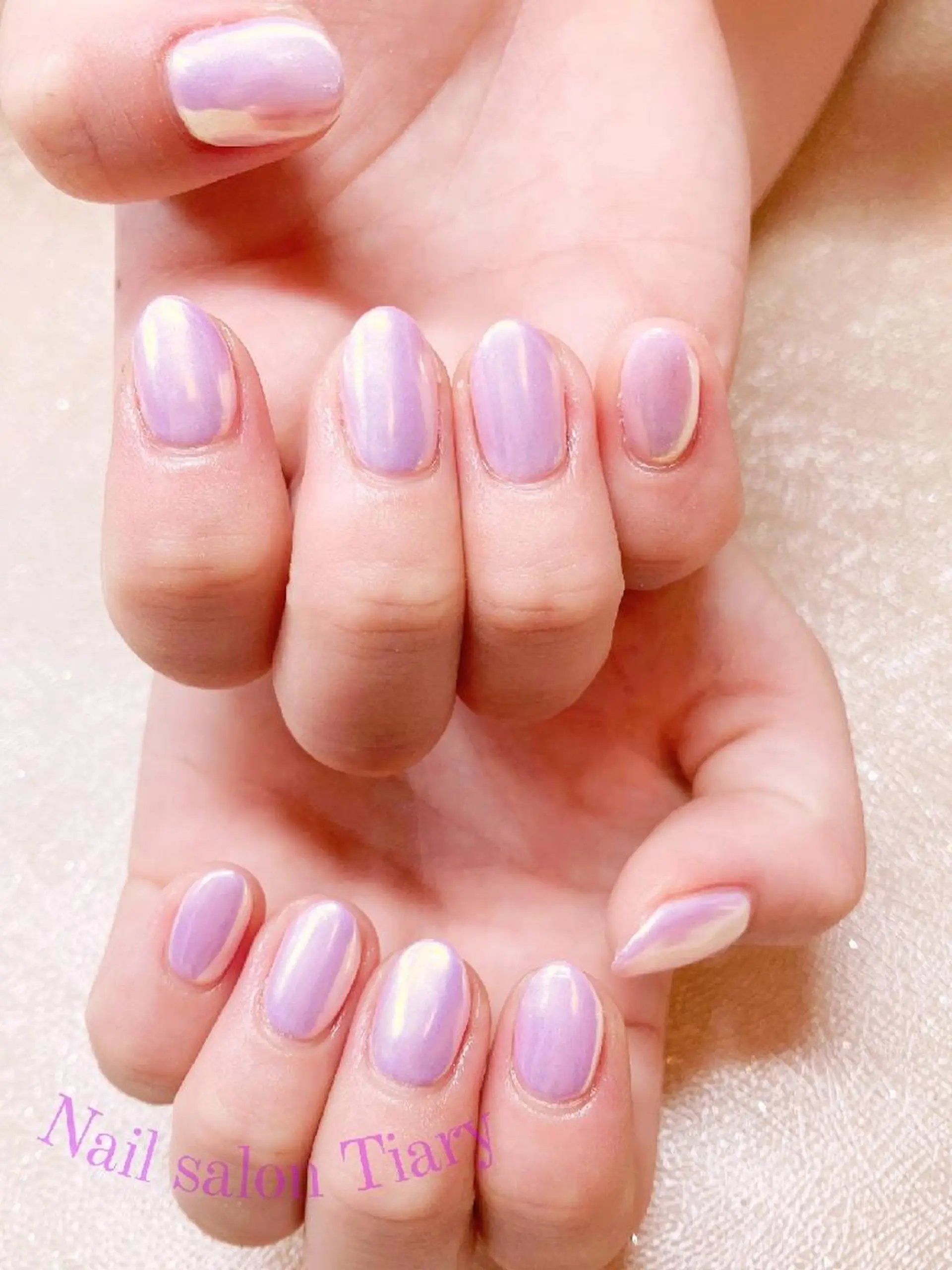 ネイル オーロラネイル ワンカラーネイル Nail salon Tiary オーナーのネイルデザイン