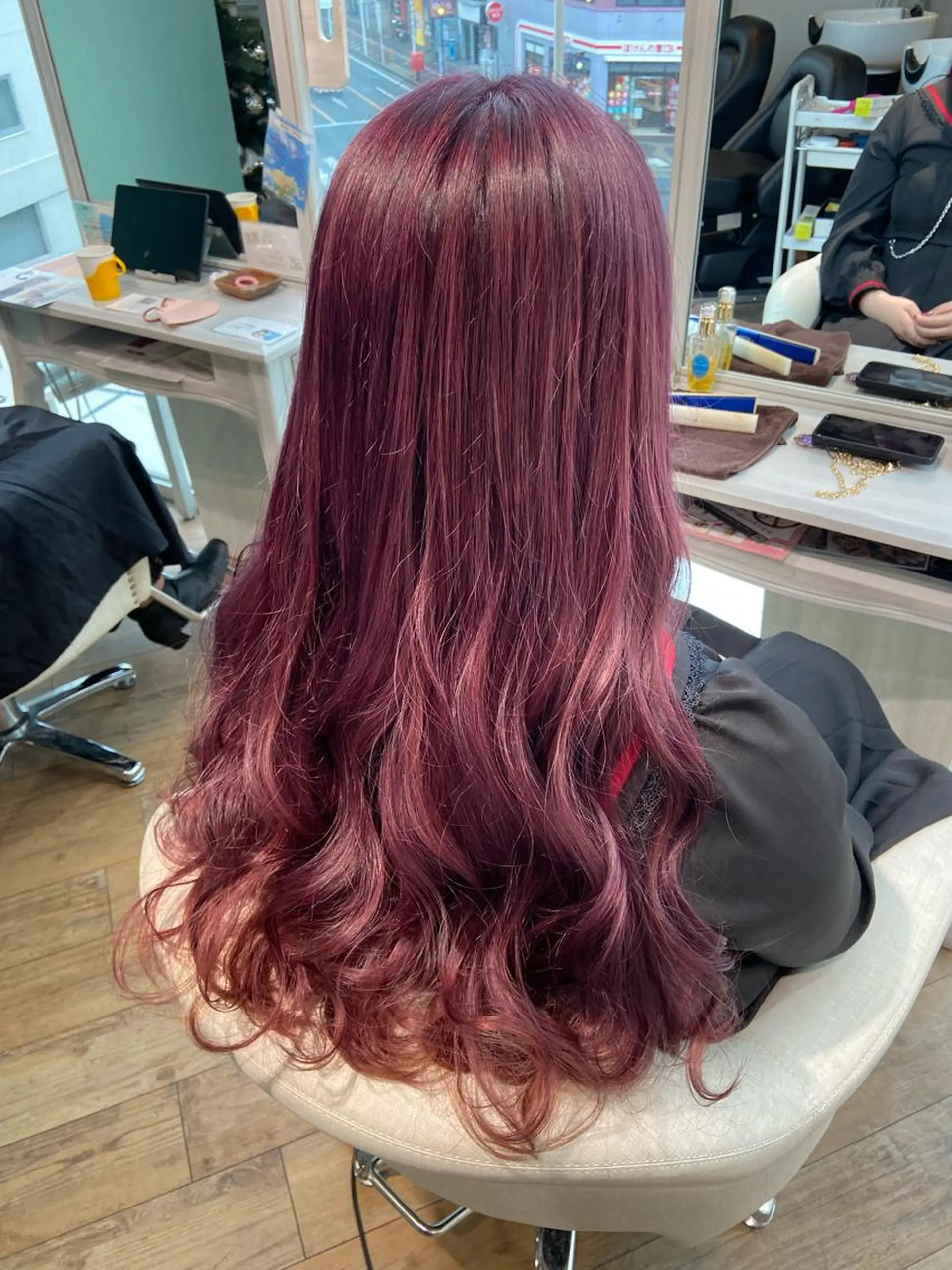 ロング カラー ピンクカラー ピンクパープル パープルカラー ヘアカラー トリートメント 🧸プルエクステ❤︎ ネイルKAO🧸のヘアスタイル