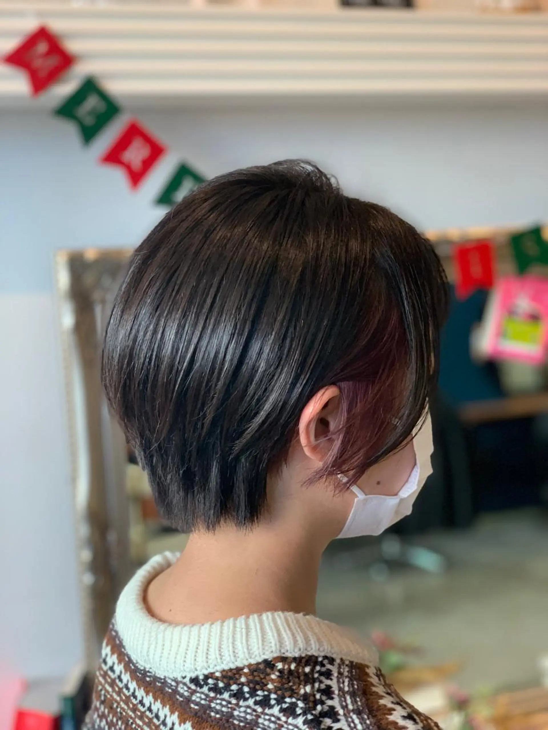 ショート ピンクラベンダー くびれヘア ショートヘア 小顔カット ヘアカラー トリートメント ヘッドスパ ヘアセット 大宮/山口 竣也のヘアスタイル