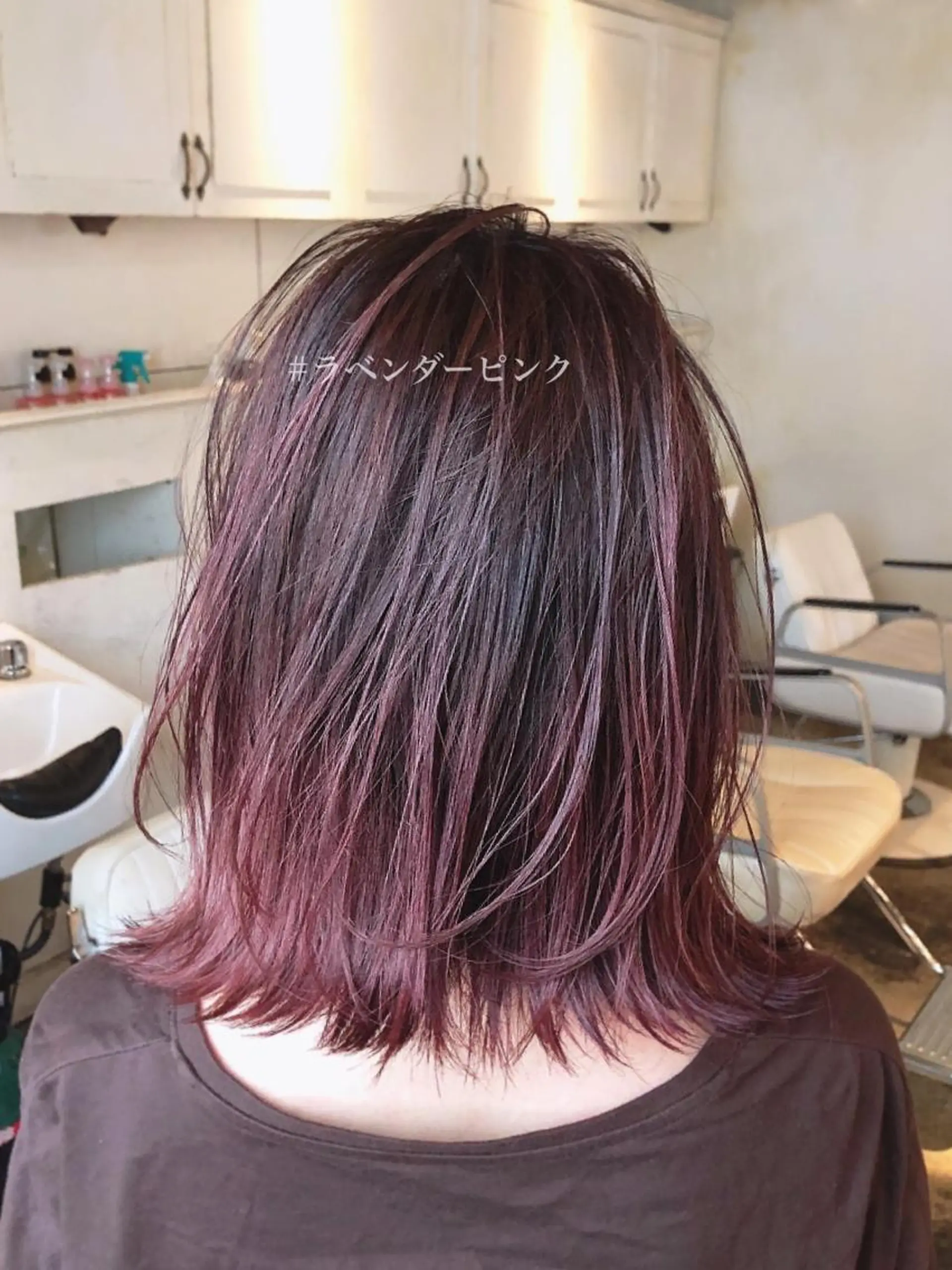 ミディアム カラー グラデーションカラー ラベンダーカラー ラベンダーピンク ピンクカラー こう ちゃんのヘアスタイル