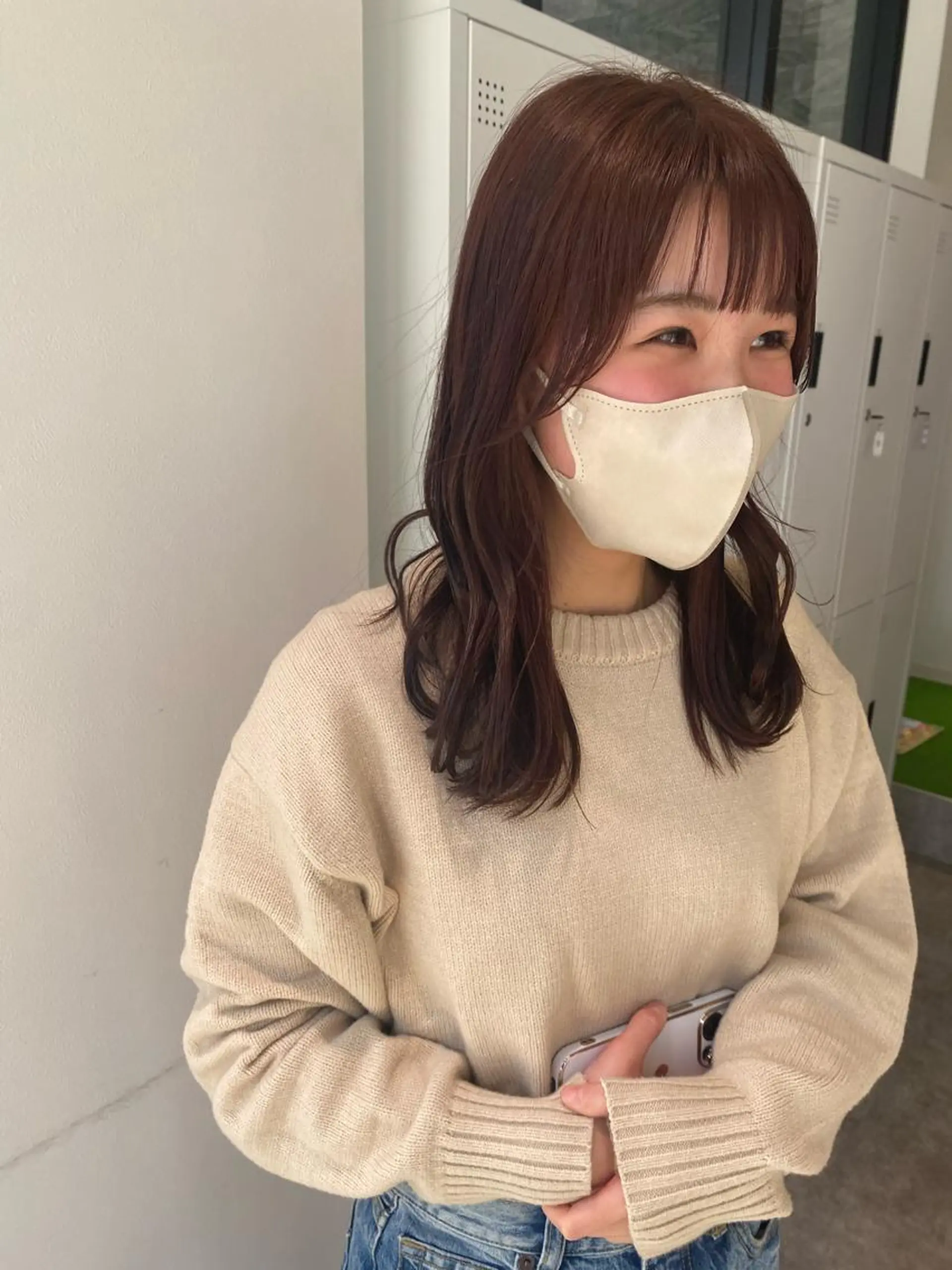 セミロング カラー ブラウンカラー ピンクカラー ピンクブラウン トリートメント ヘアカラー オスズ 🎀´-のヘアスタイル