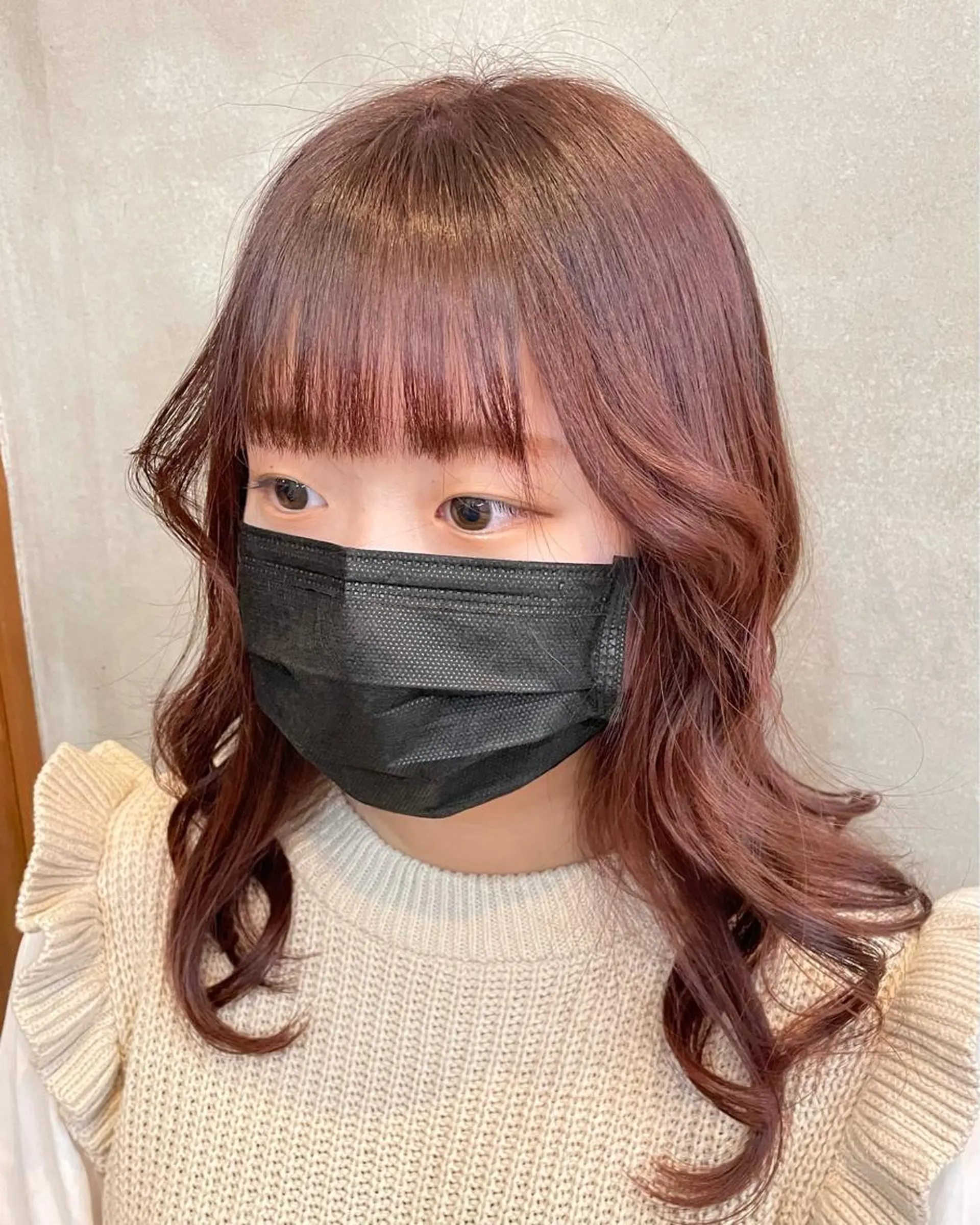 ミディアム カラー カット ヘアカラー トリートメント 【ピンク/韓国ヘア/ ヘアセット】亜海のヘアスタイル