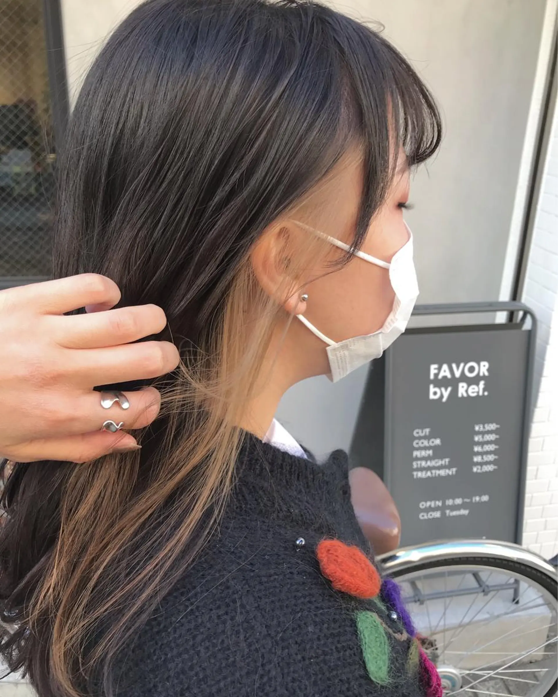 セミロング 暖色カラー🍊 ボブ🌿顔周りcutのヘアスタイル