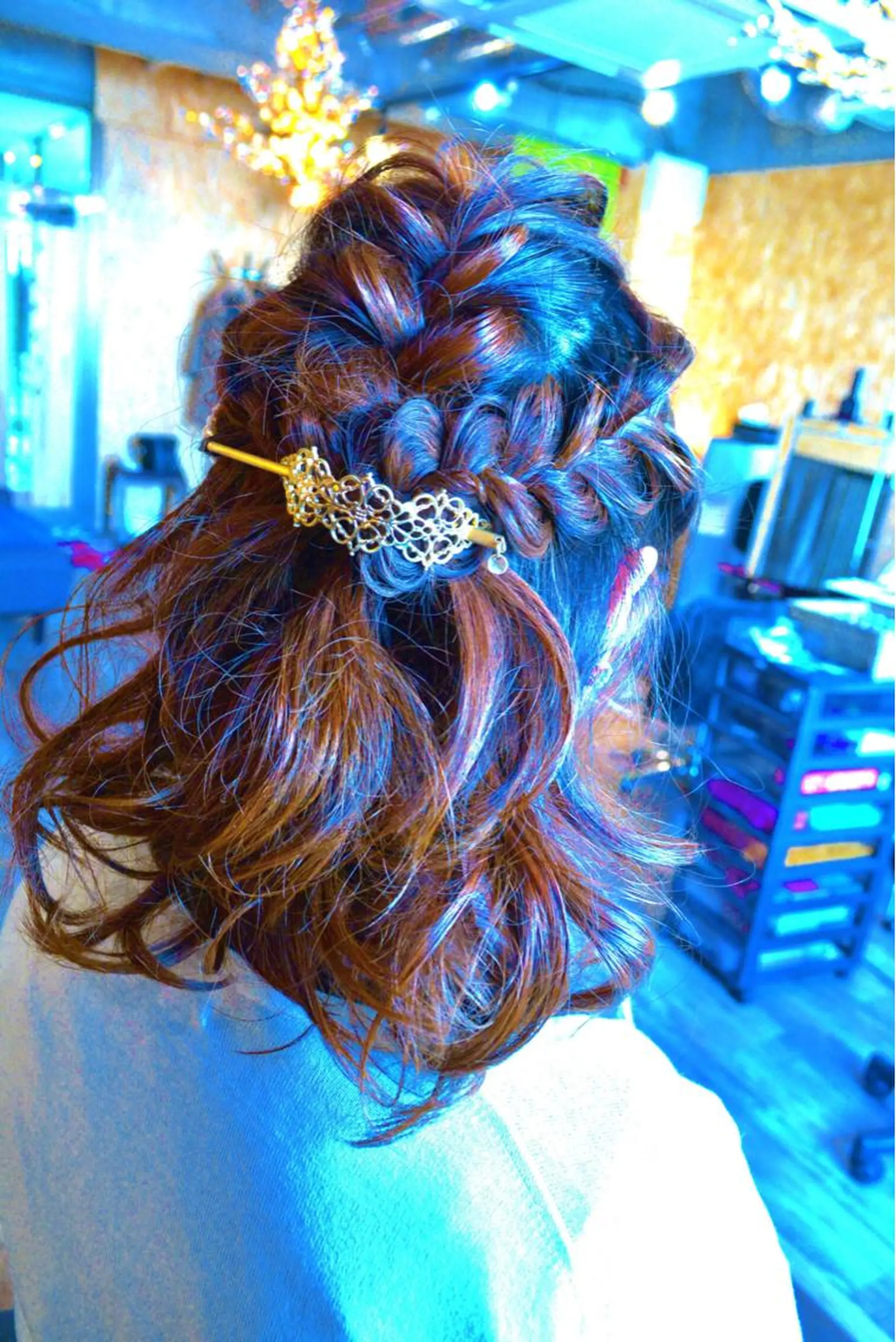 ミディアム カラー パーマ ヘアアレンジ ハーフアップ belle chambreイブカのその他イメージ