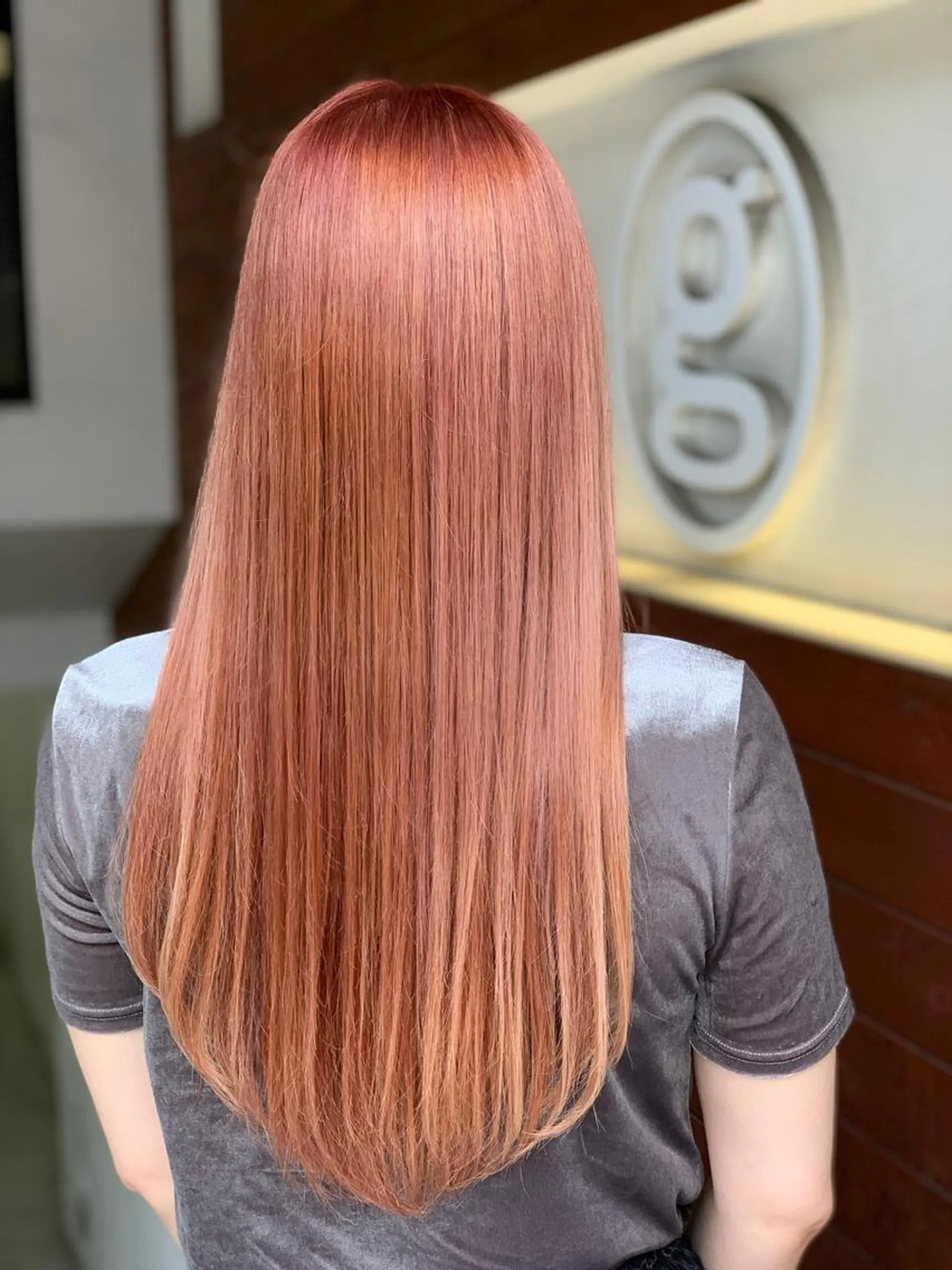 ロング カラー オレンジ カット ヘアカラー トリートメント IORI #韓国ヘア#髪質改善のヘアスタイル
