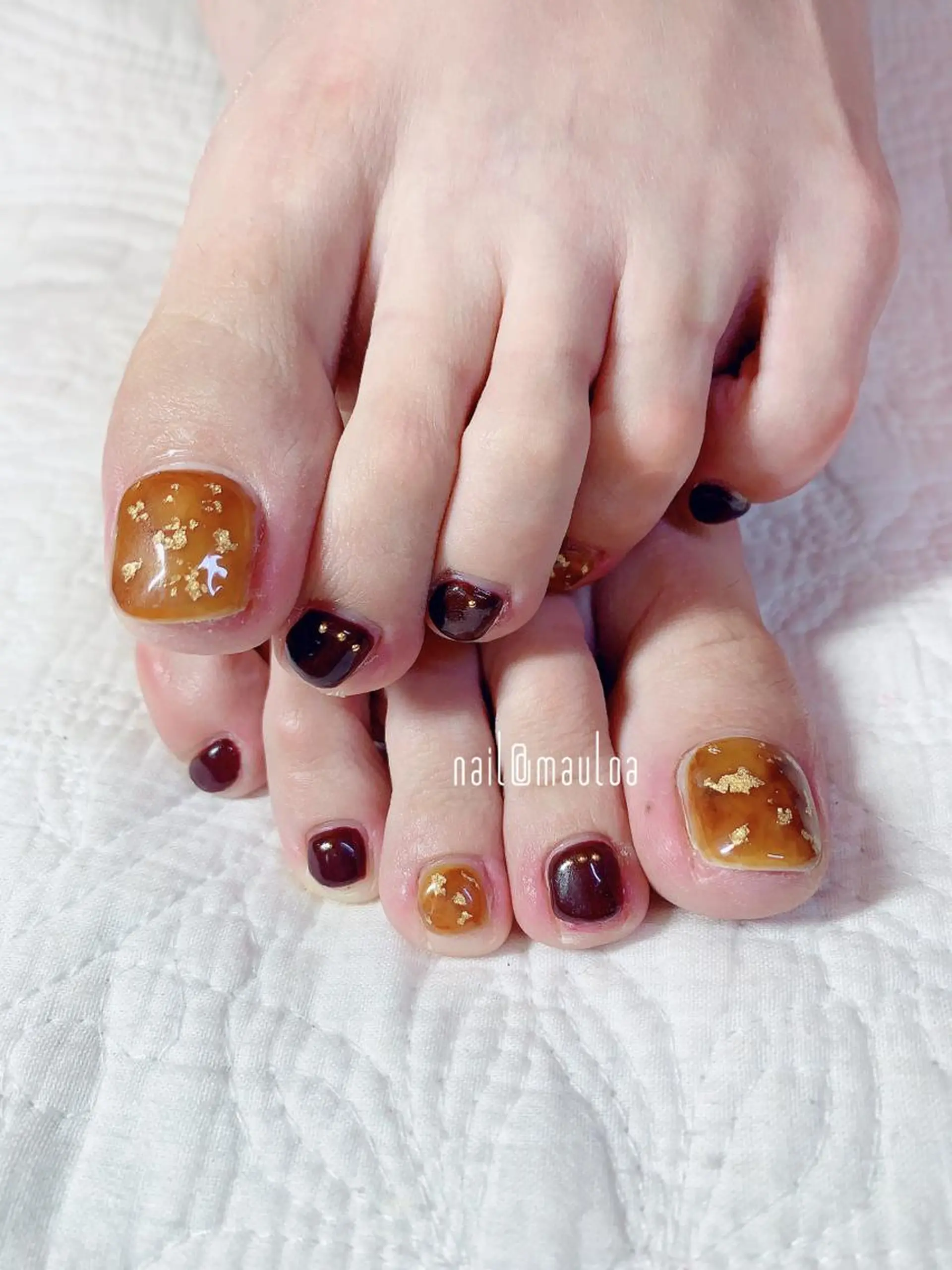 ネイル べっ甲ネイル ボルドー pipi..所属・pipi ..のネイルデザイン