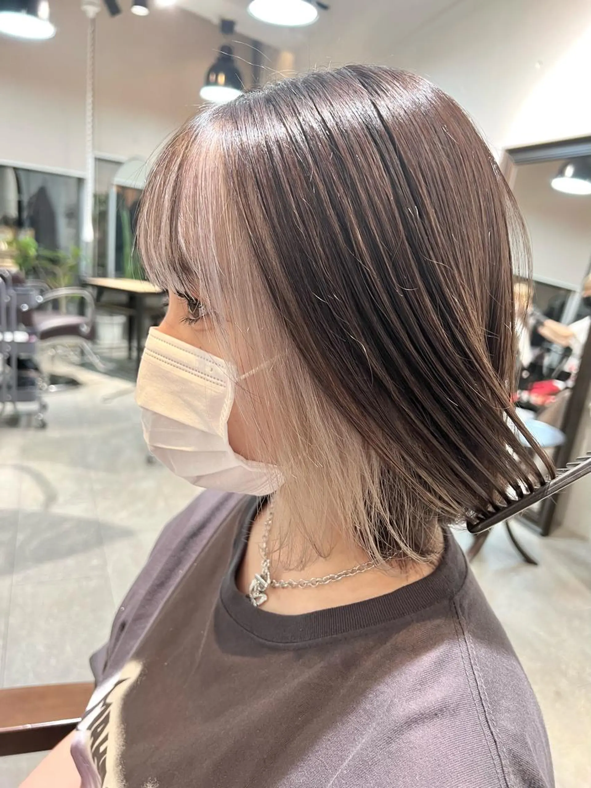 ミディアム カラー ヘアアレンジ ヘアカラー トリートメント ヘッドスパ ヘアセット 🌈インナーカラー ‘ショウマ’🌈のヘアスタイル