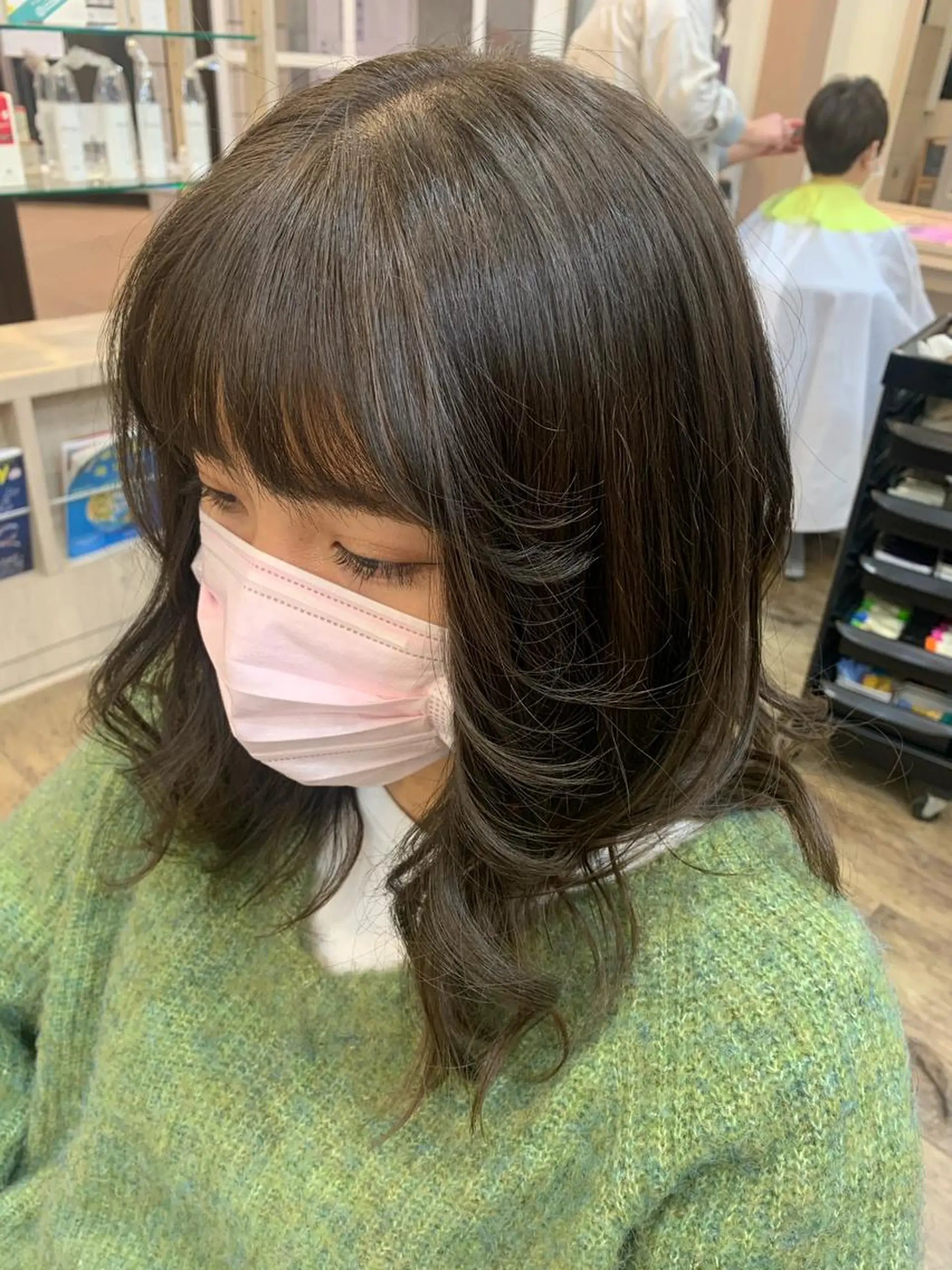 ミディアム カラー グレージュ オリーブグレージュ オリーブグレー ヘアカラー 🦋艶モテカラー/ヘ アセット🦋YURIのヘアスタイル
