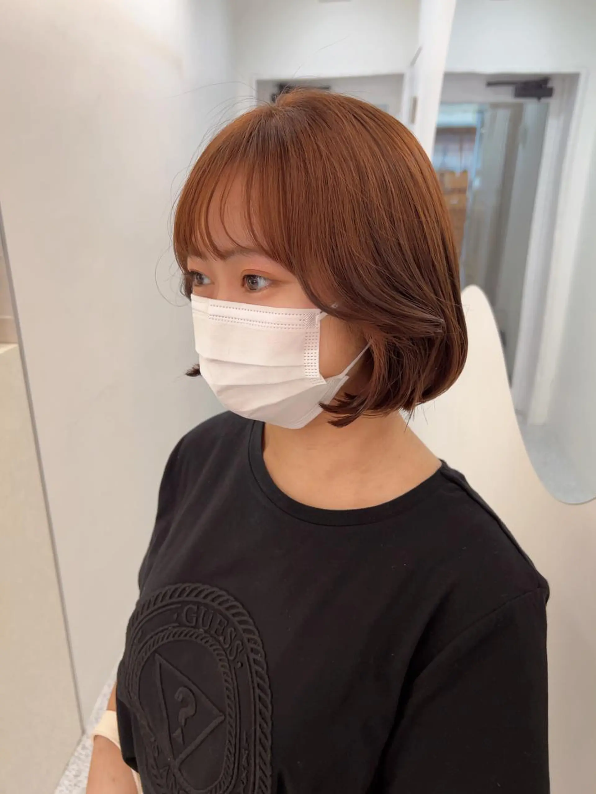 ミディアム カラー ボブ 韓国風ヘア カット ヘアカラー 韓国ヘア☁️ mitsukiのヘアスタイル