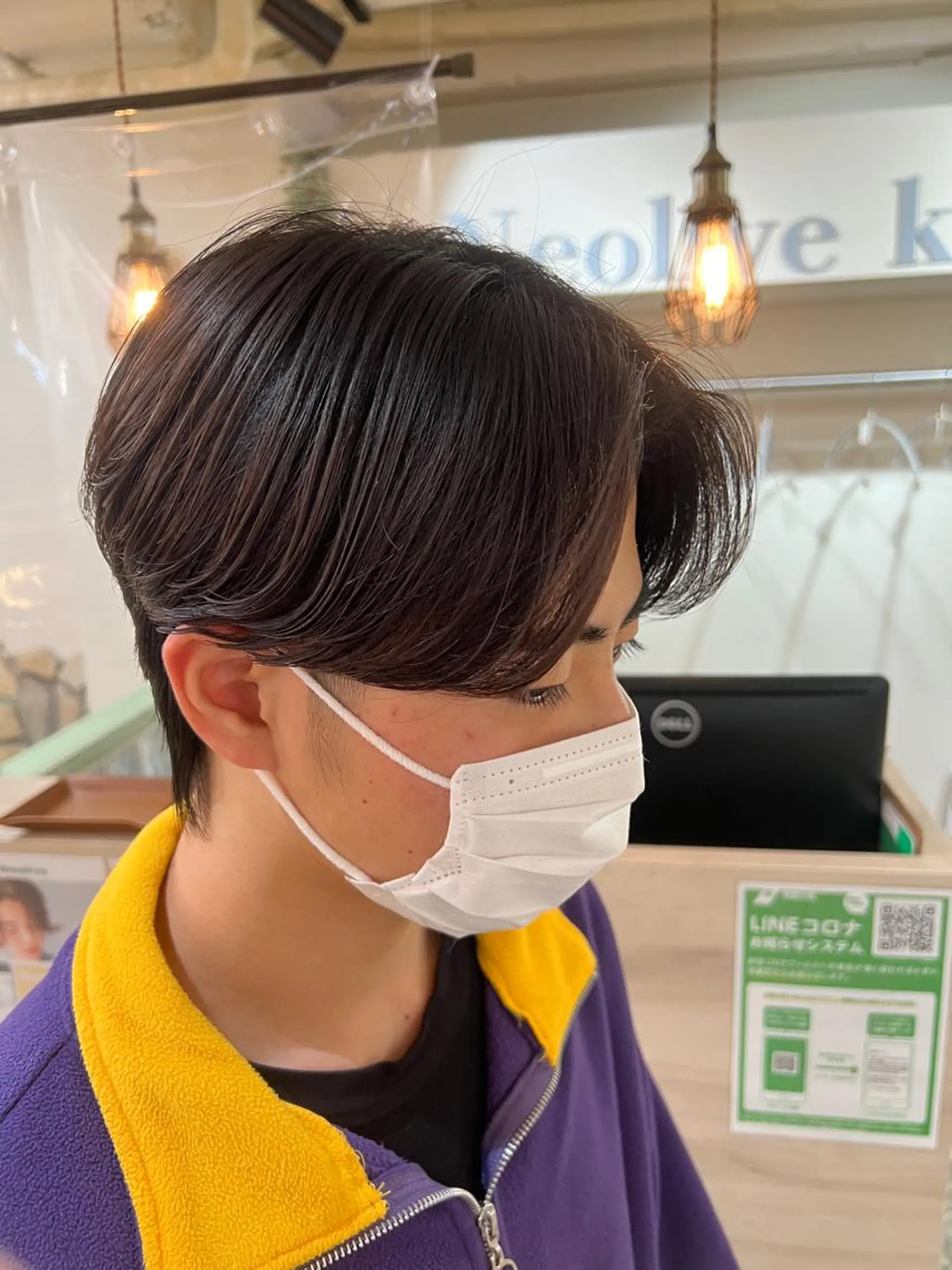 ミディアム カラー メンズ センターパート カット パーマ メンズカットパーマ ✂️ JOYAのヘアスタイル