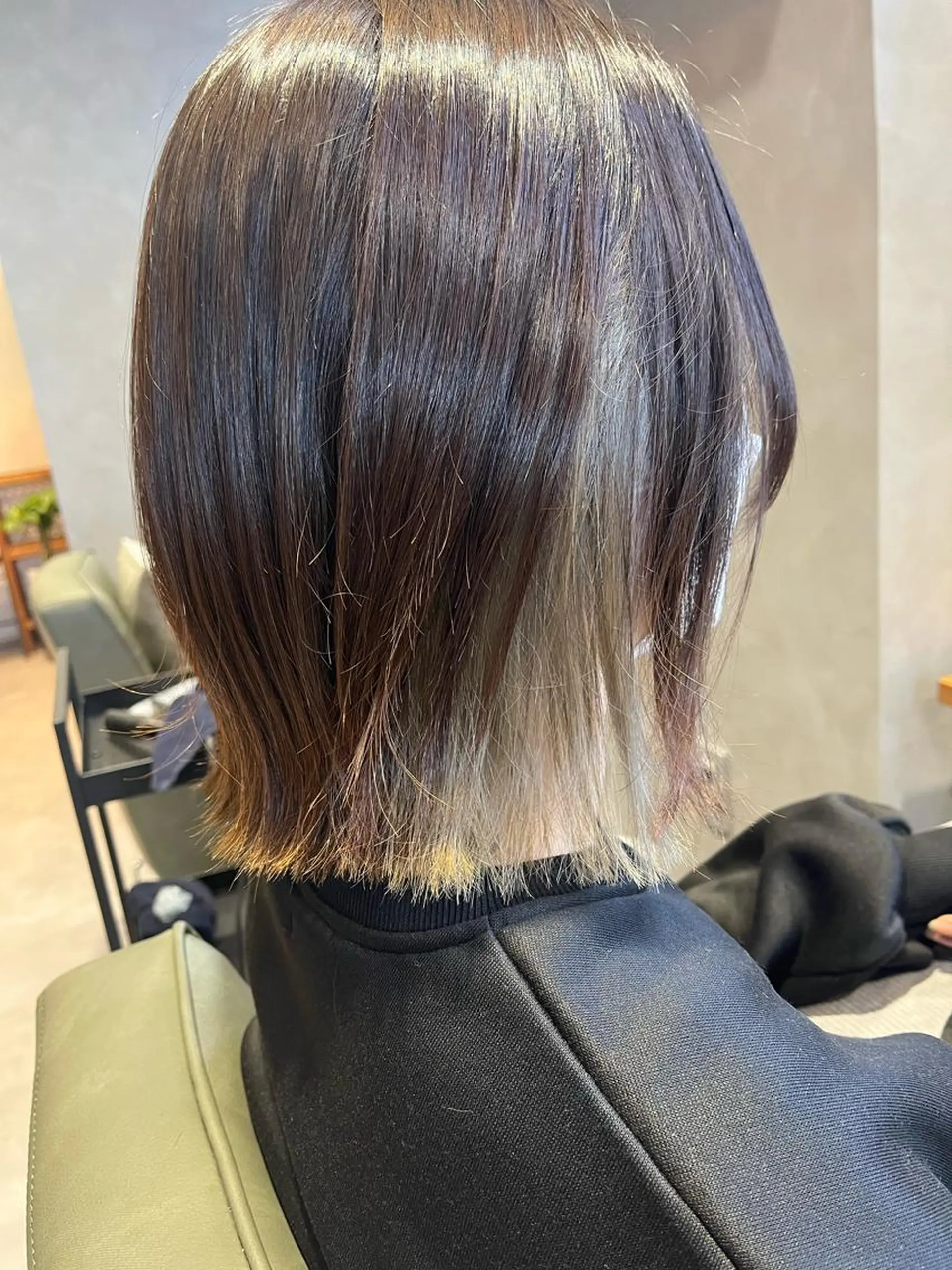 ミディアム カラー グレージュ カット ヘアカラー マンツーマン美容師 🫧‪久保友華菜🫧のヘアスタイル