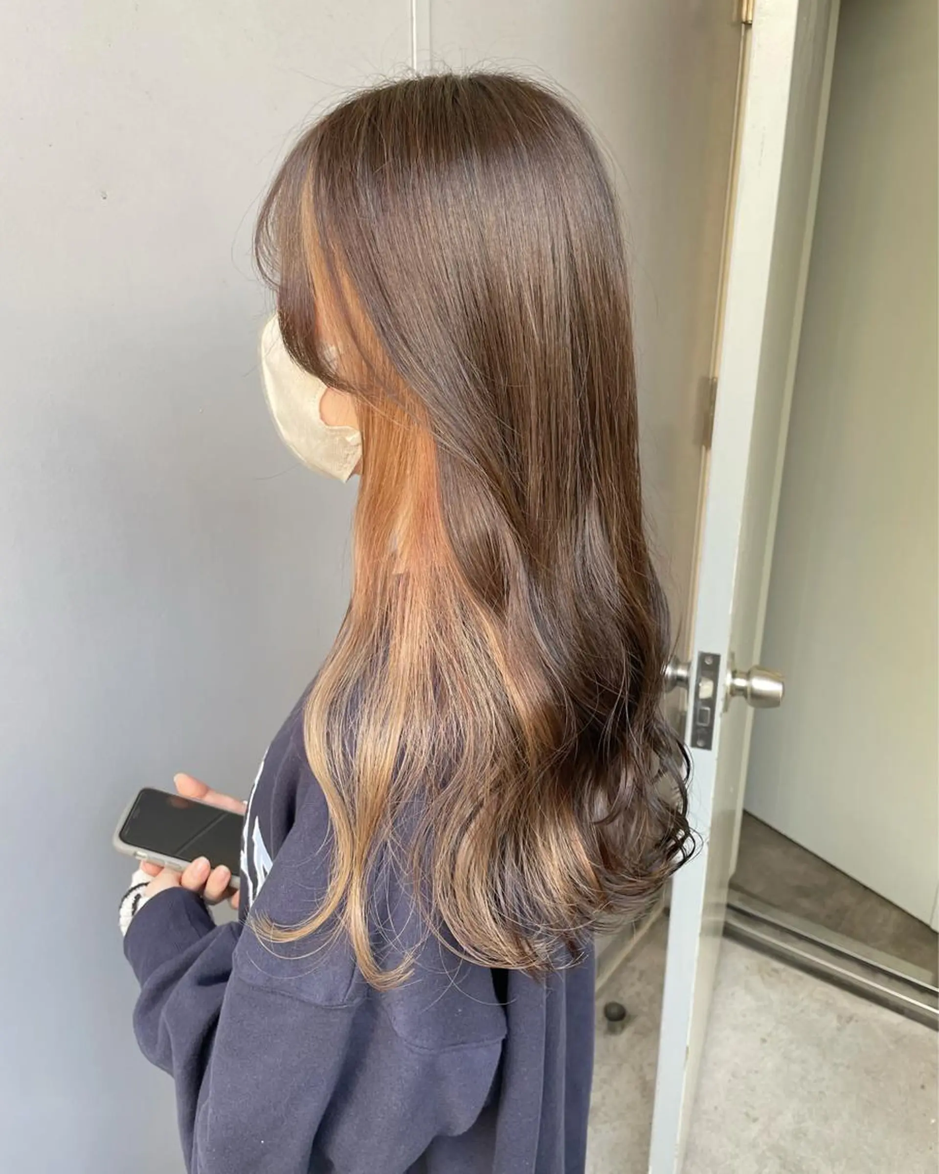 ロング カラー ヘアカラー トリートメント ヘッドスパ ヘアセット I'S.横浜所属・赤み消しカラー 🍀JUNKIのヘアスタイル