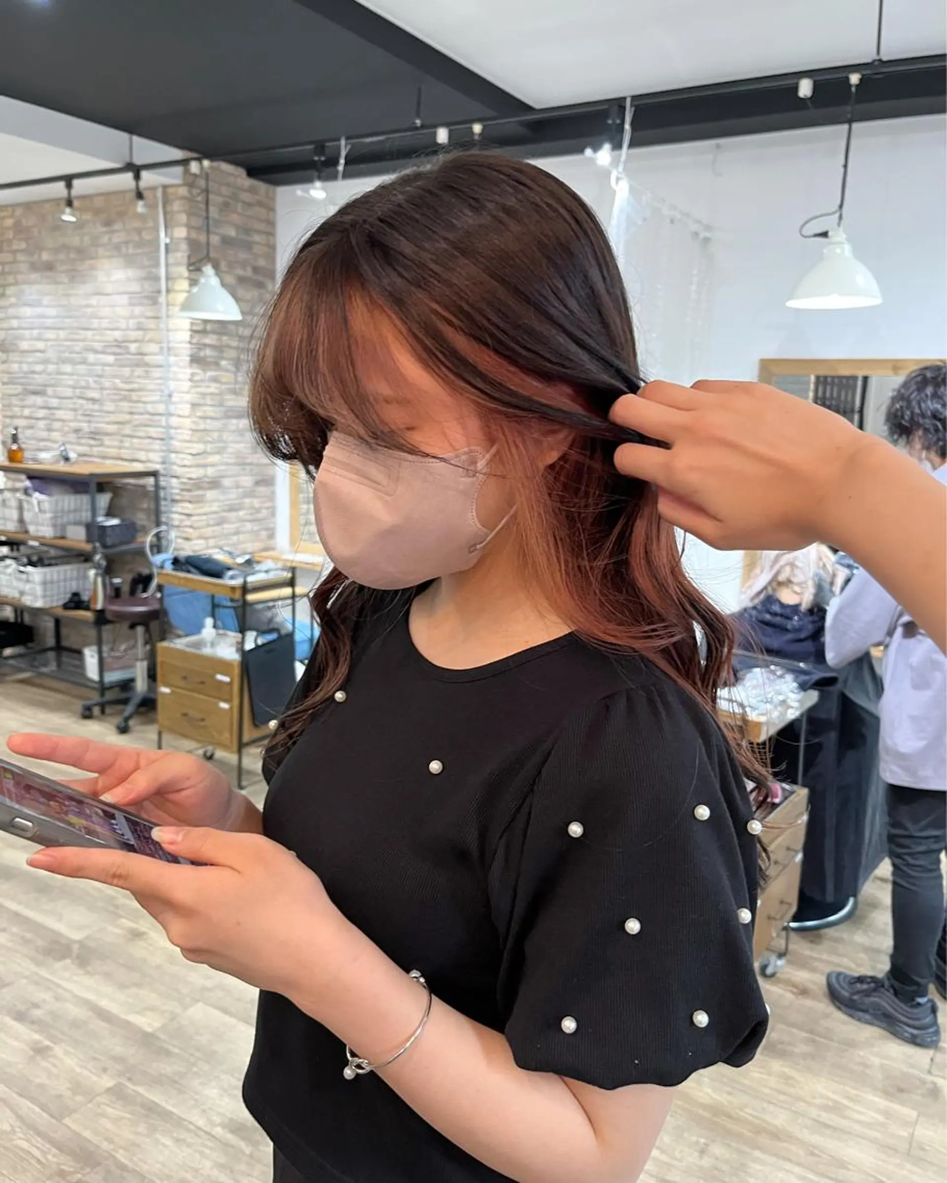 セミロング カラー ネイル ミストバング  フェイスフレーミング ヘアカラー トリートメント 𝗺𝗶𝗸𝘂♡ 似合わせ🎀のヘアスタイル