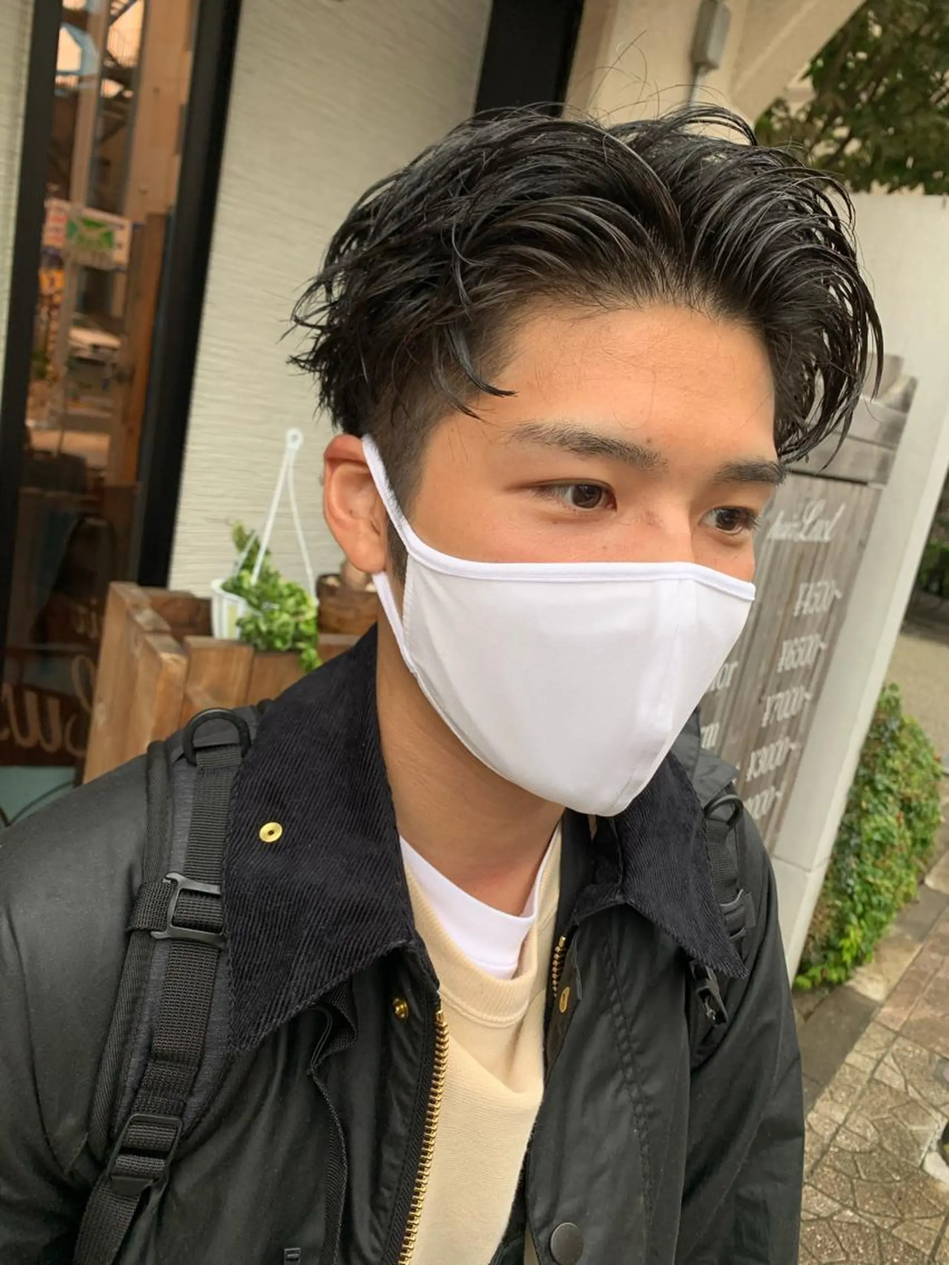パーマ メンズ アップバング yoshi (高橋福博)のヘアスタイル