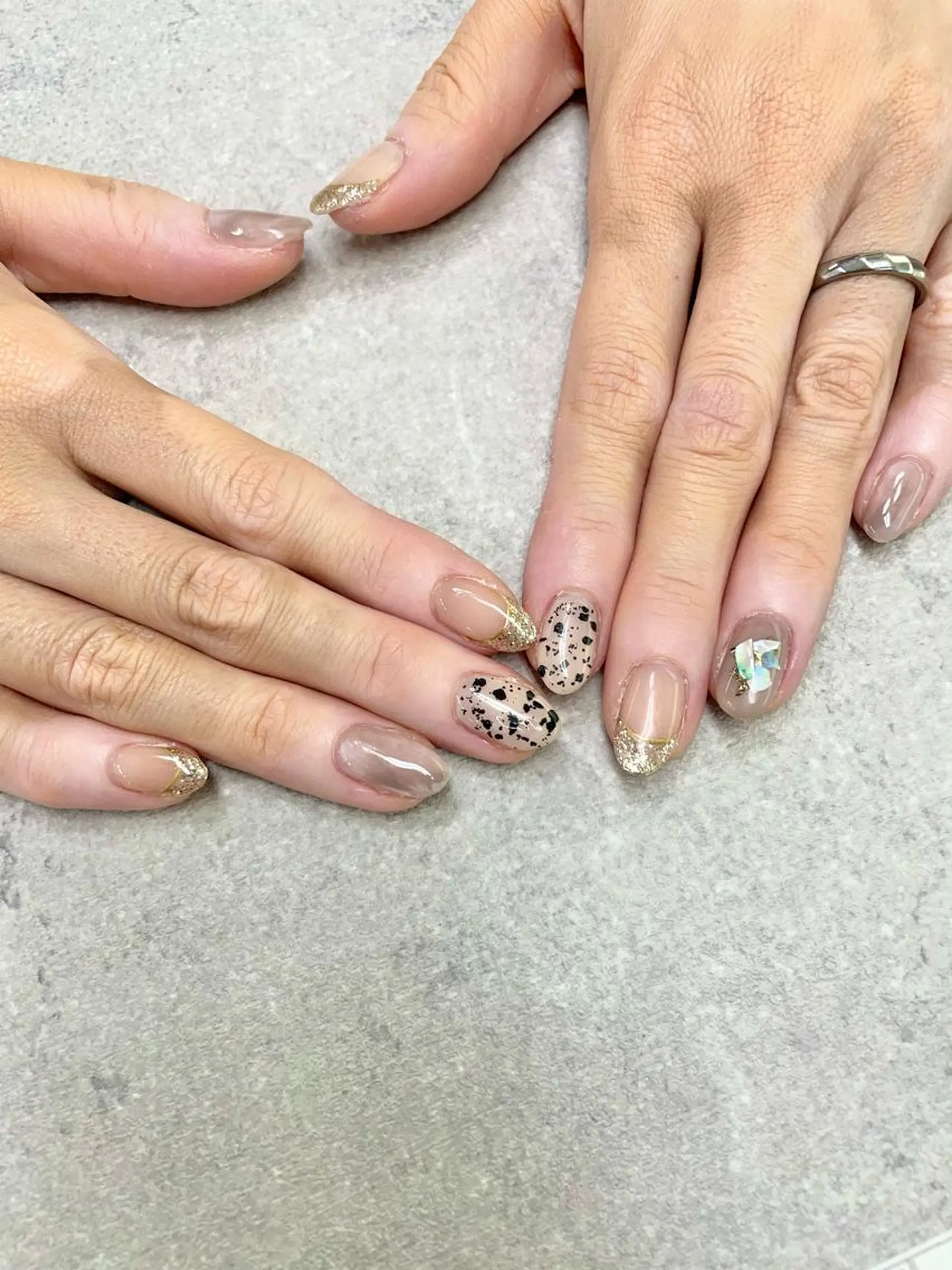 ネイル アートネイル フレンチネイル ジェルネイル ガラスフレンチ グラデーション ハンドネイル .N YUKIのネイルデザイン