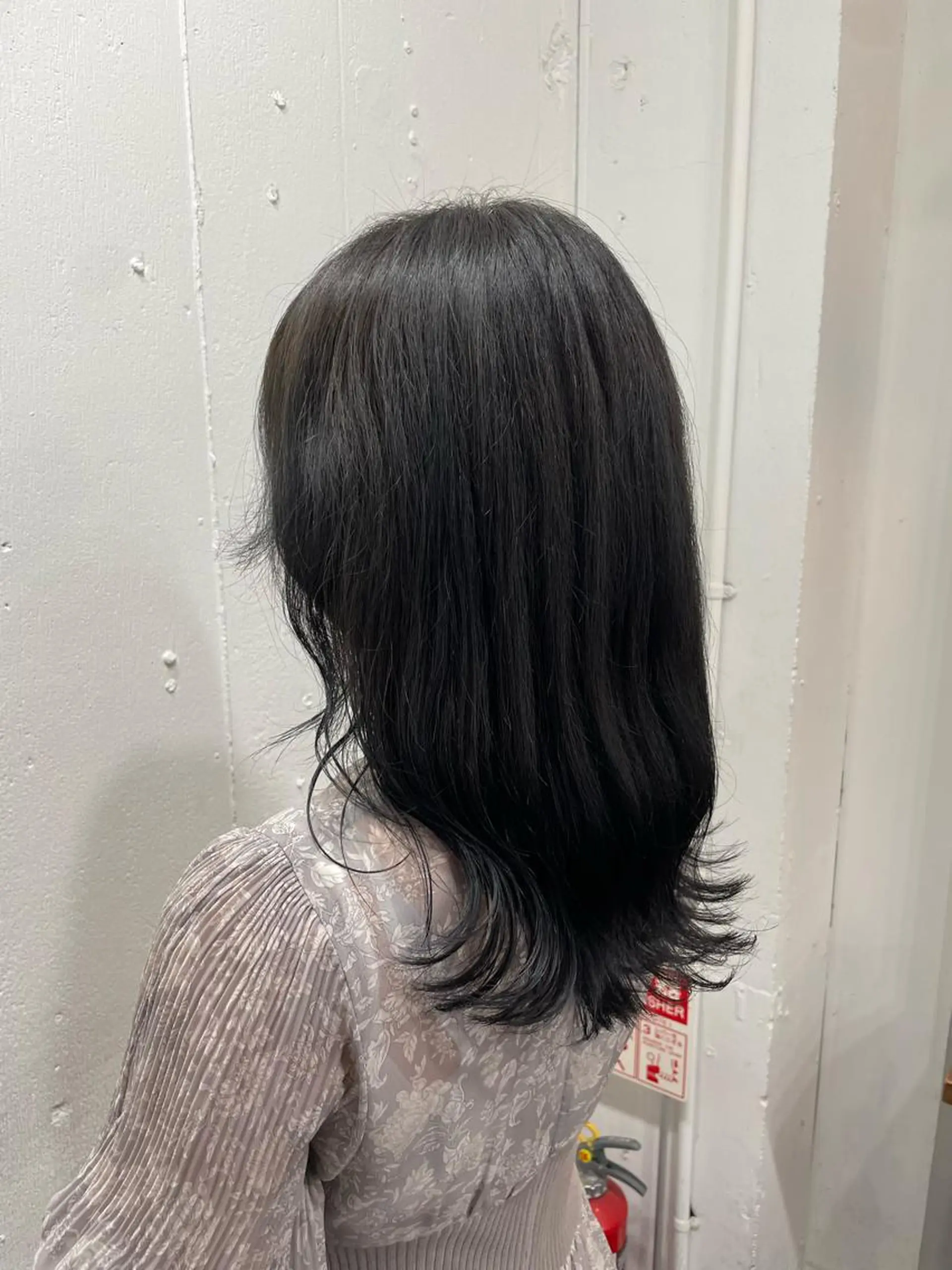 ロング カラー 黒髪 ブルーカラー ブルーブラック 艶・暖色カラー/ メンズ/名駅/ユキハのヘアスタイル