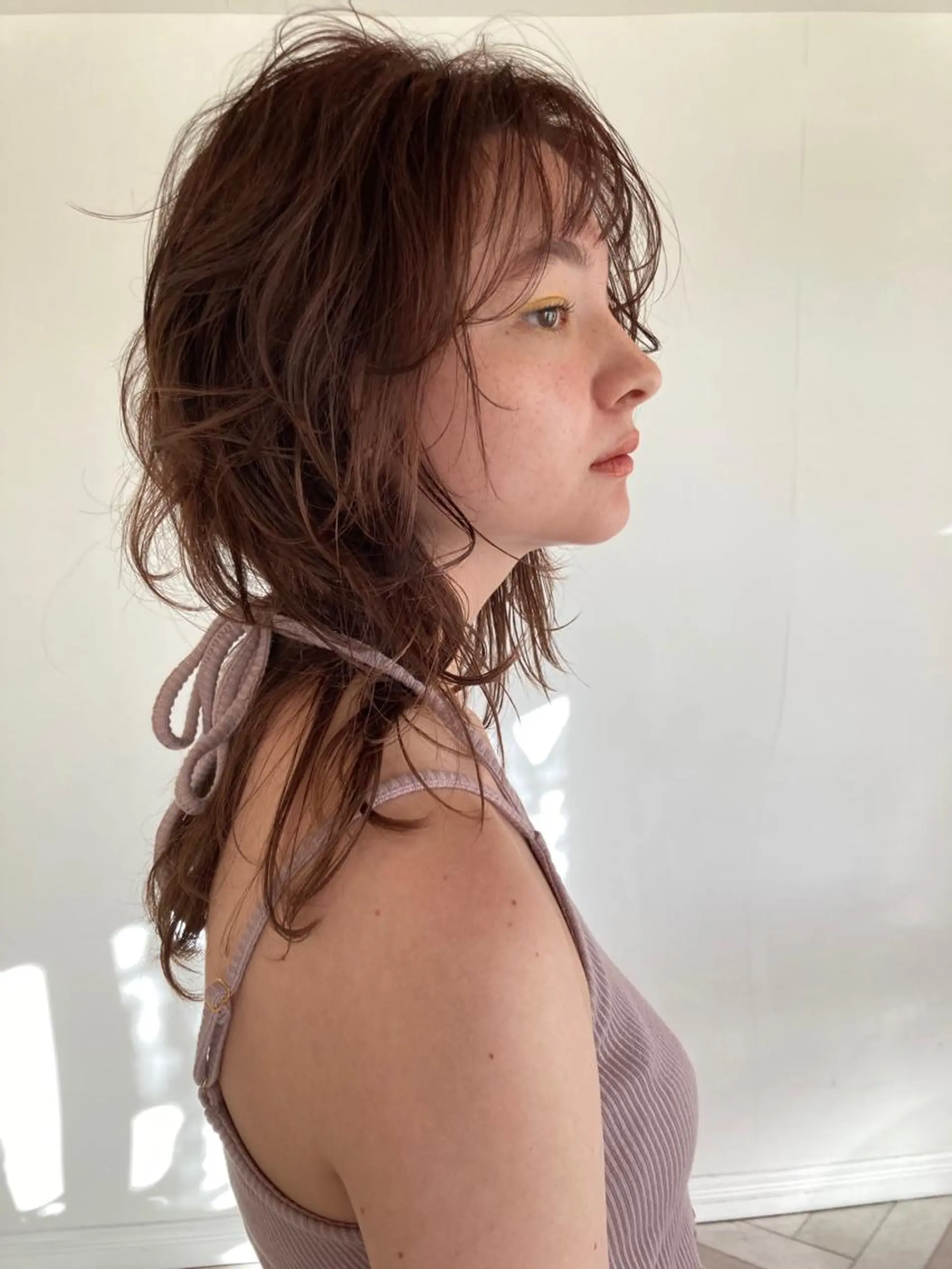 ミディアム ヘアアレンジ カット パーマ お洒落ベージュ🤎 代官山shibukiのヘアスタイル