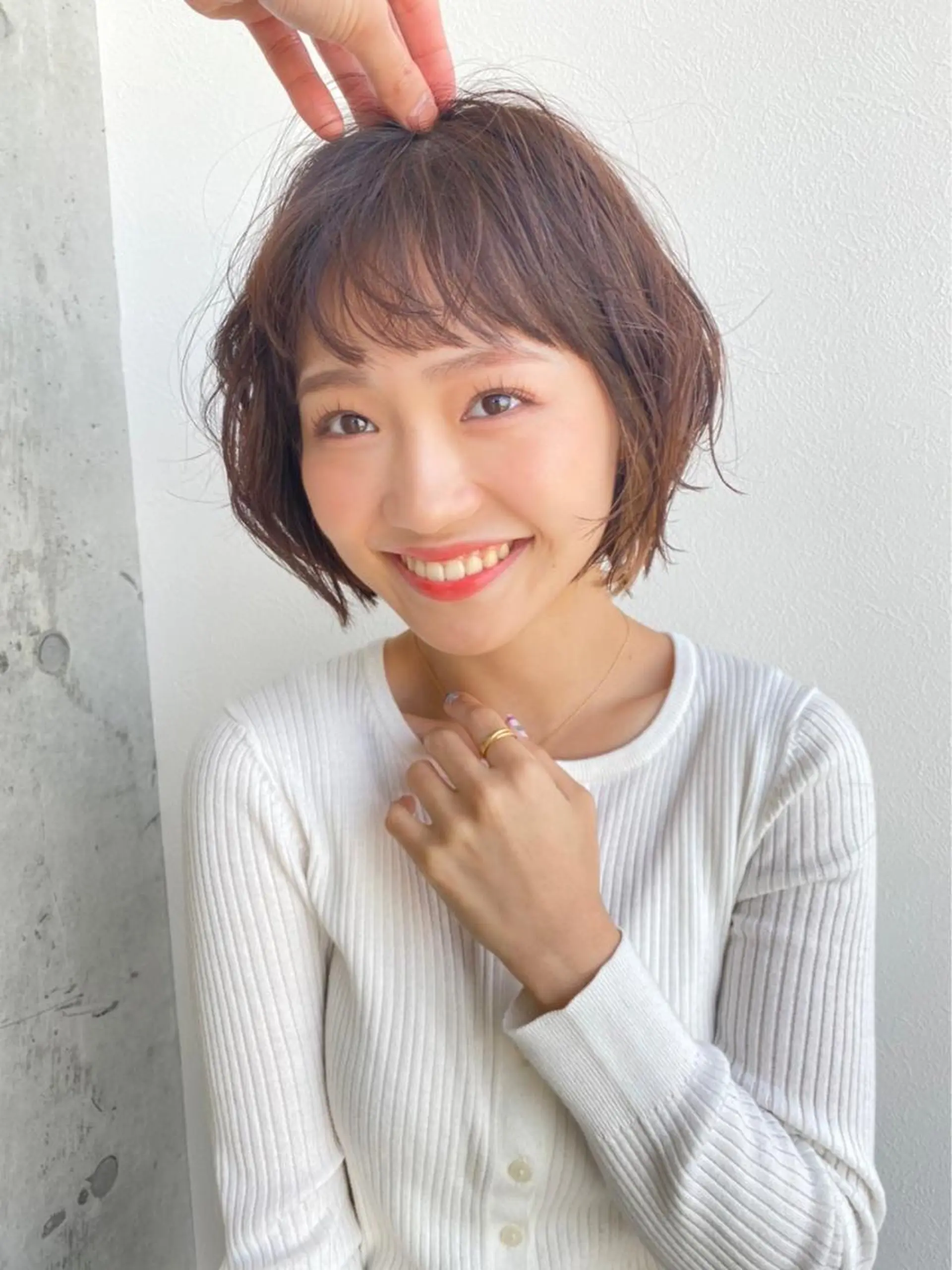 ショート ボブレイヤー ボブ レイヤーカット ✨透明感カラー 恵比寿HAYATO✨のヘアスタイル