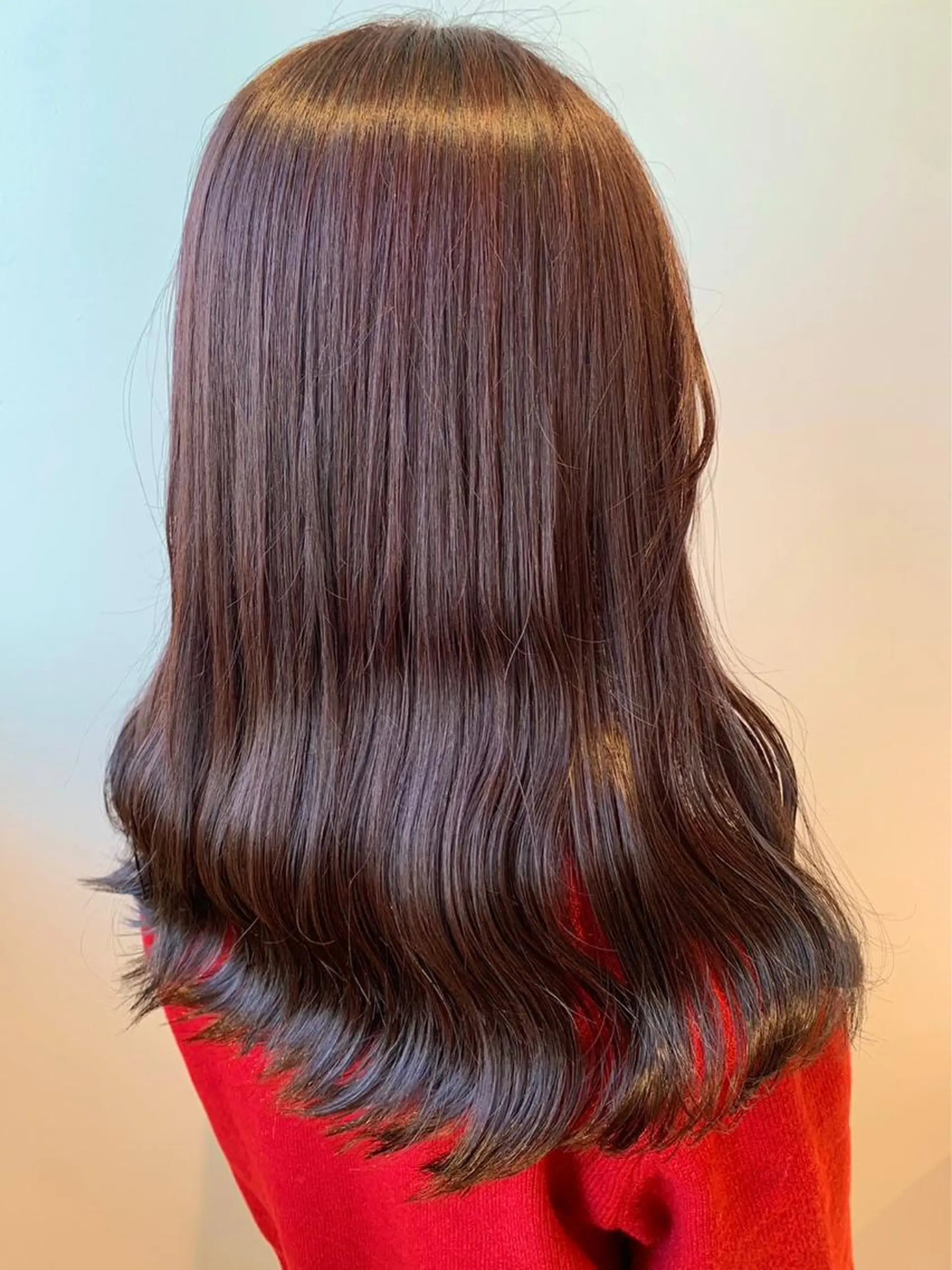 セミロング ヘアアレンジ ピンクブラウン インナーカラー ／レイヤー🦋ルイのヘアスタイル