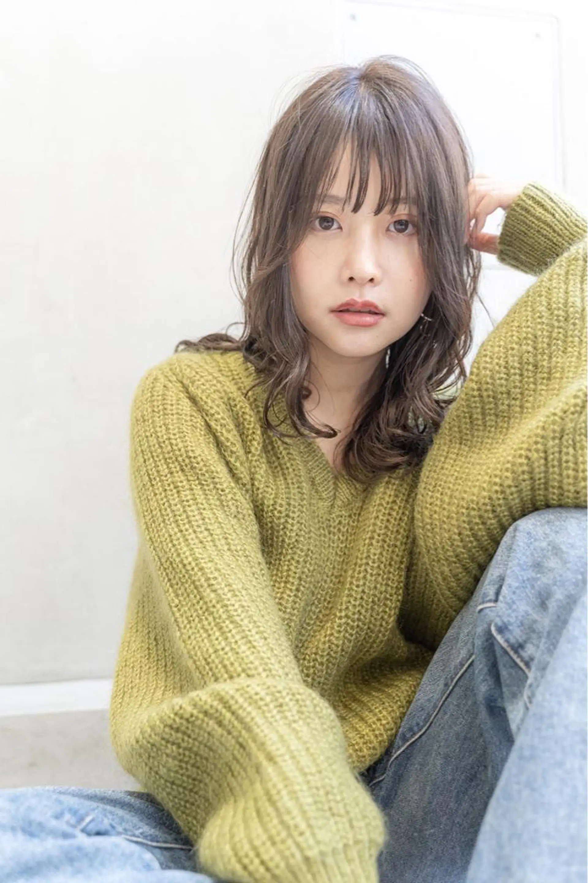 セミロング カラー ヘアアレンジ ベージュカラー モカベージュ ヘアカラー トリートメント 山崎 澪のヘアスタイル
