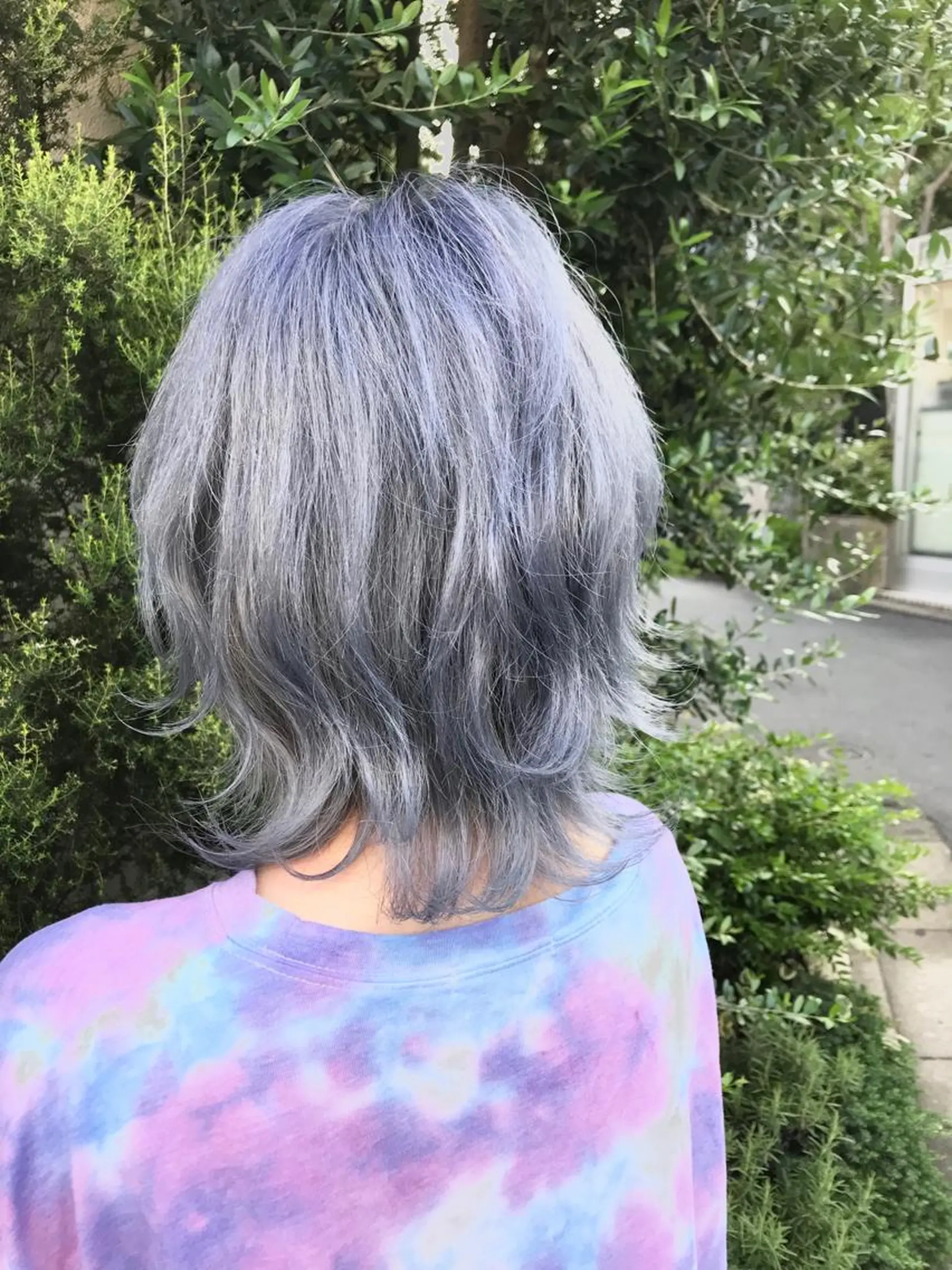 ミディアム カラー ブリーチ ブルーカラー ブルーラベンダー ラベンダーカラー シルバー ヘアカラー 店長担当🌟 矢吹ガブリエル🌟のヘアスタイル