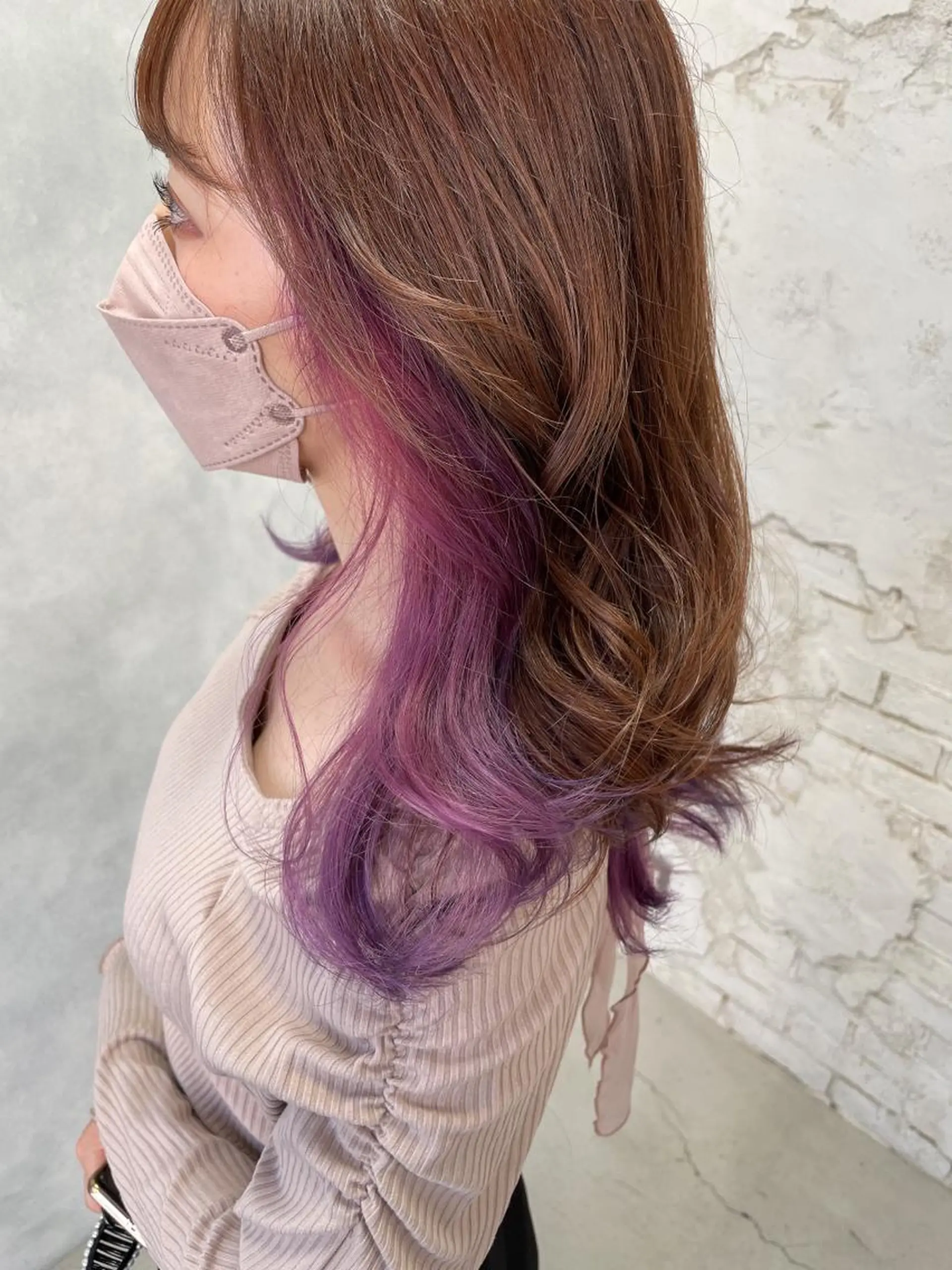 ロング ヘアカラー トリートメント レイヤー/ショート HIDETOSHIのヘアスタイル