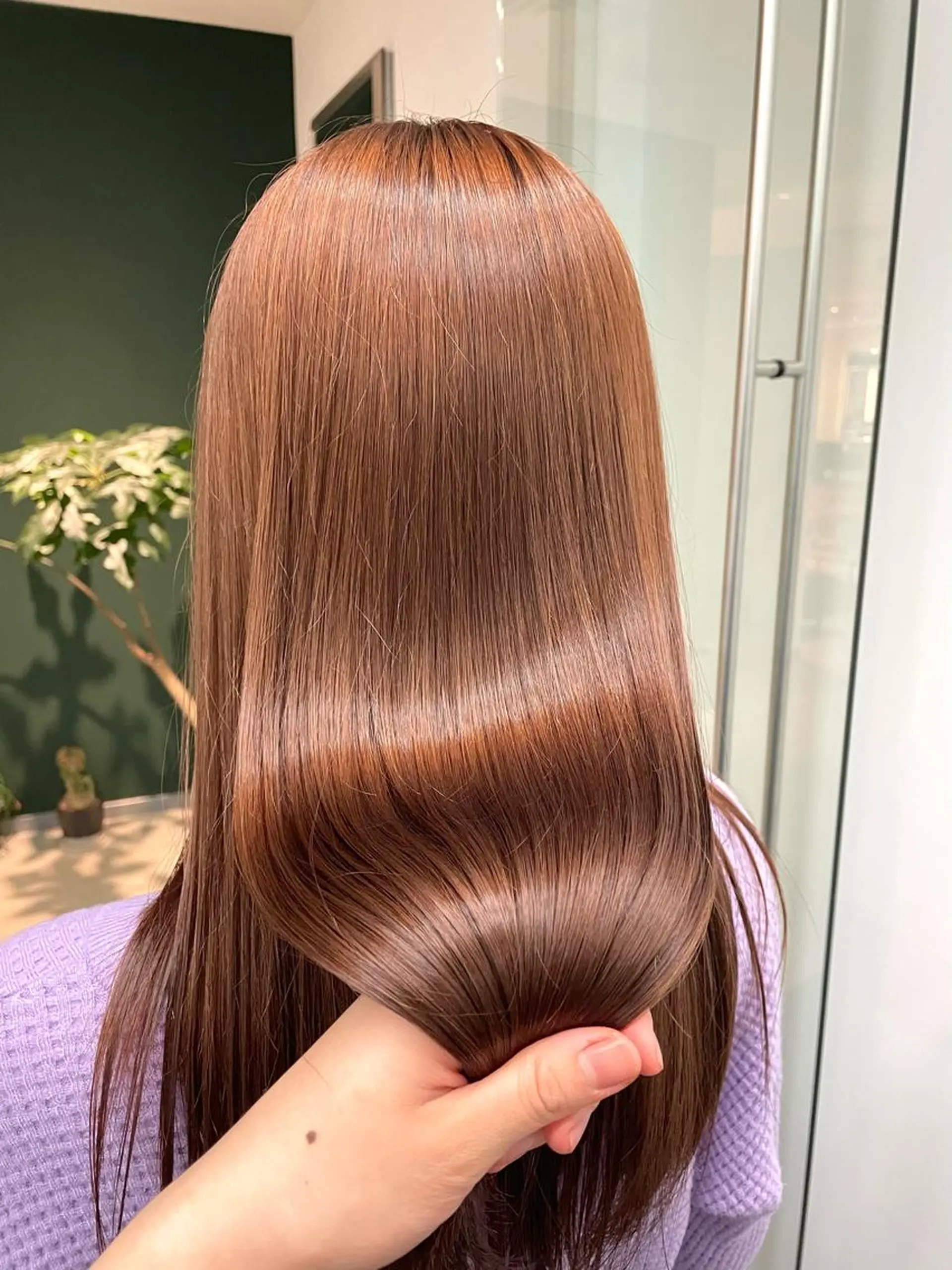 ロング カラー ベージュカラー ブリーチ ブリーチなしカラー オレンジ オレンジベージュ ひなた あゆみのヘアスタイル