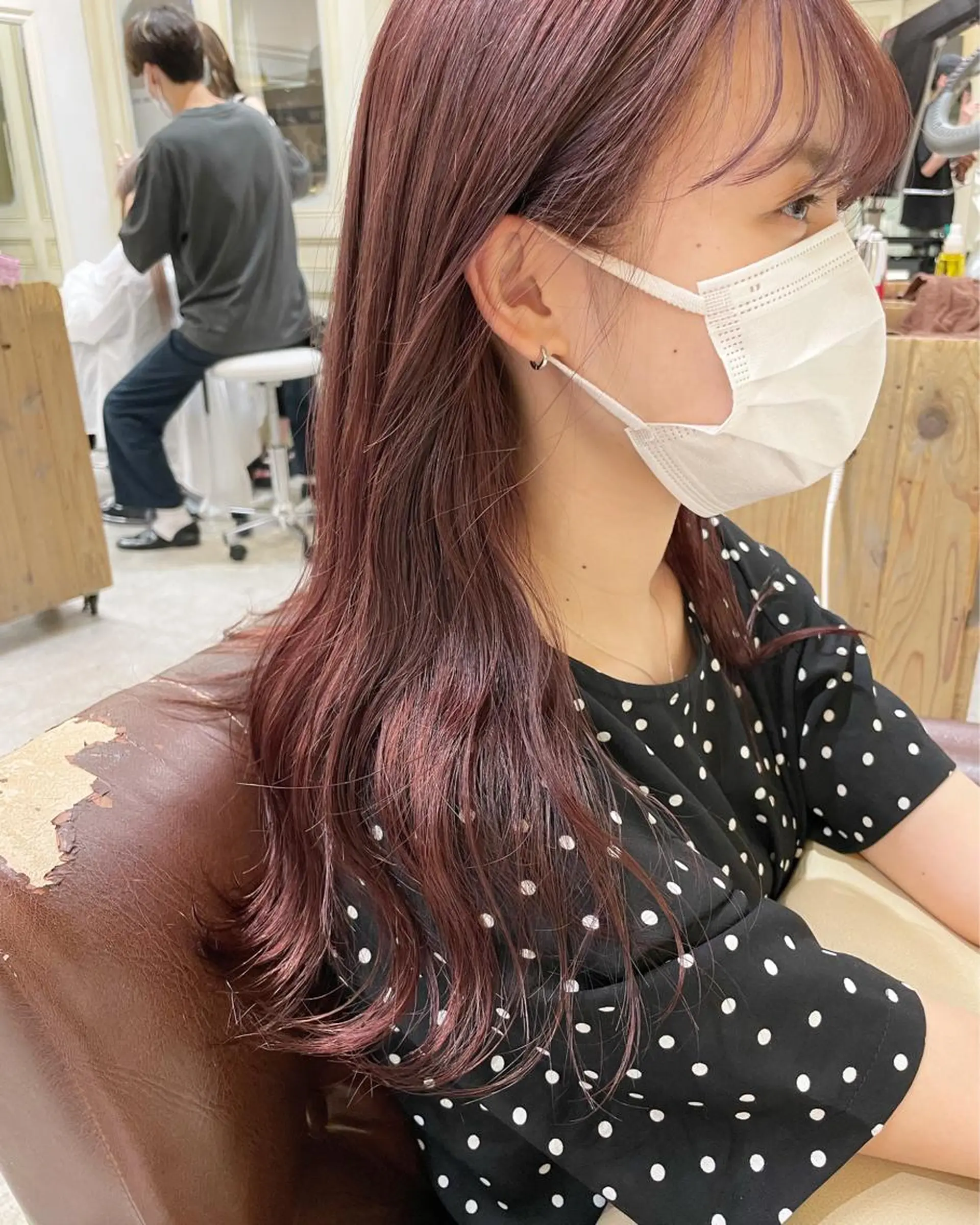 ロング カラー ヘアカラー ぱつっとボブ 古家 佑真のヘアスタイル