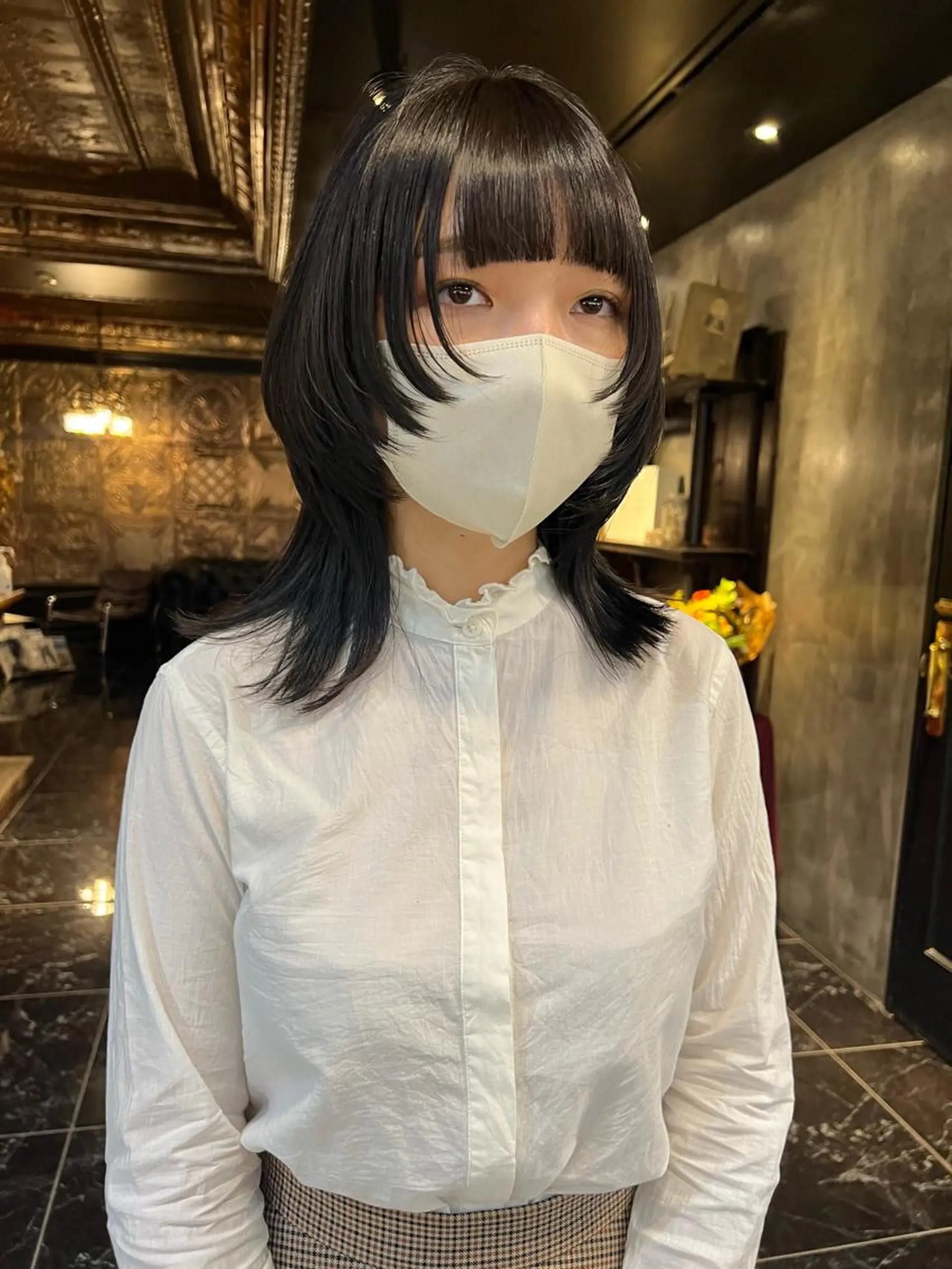 ミディアム カラー イルミナカラー 顔周りカット レイヤーカット カット ヘアカラー トリートメント haco＋所属・圧倒的デザイン力 店長🎨RENAのヘアスタイル