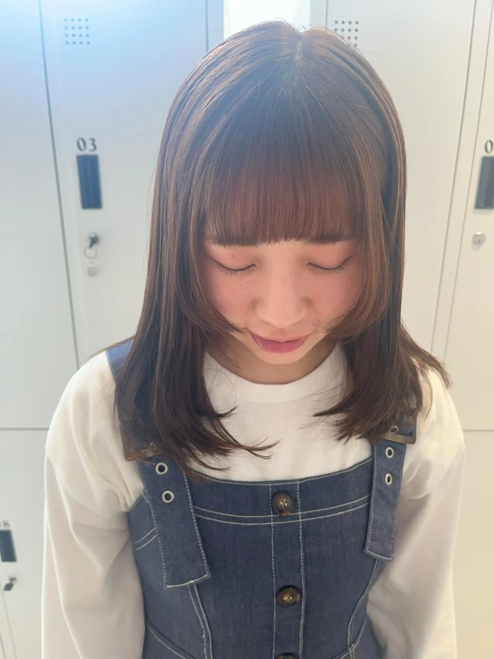 セミロング ヘアカラー トリートメント ボブ/ベージュ/ パーマ🪿近森ゆいのヘアスタイル