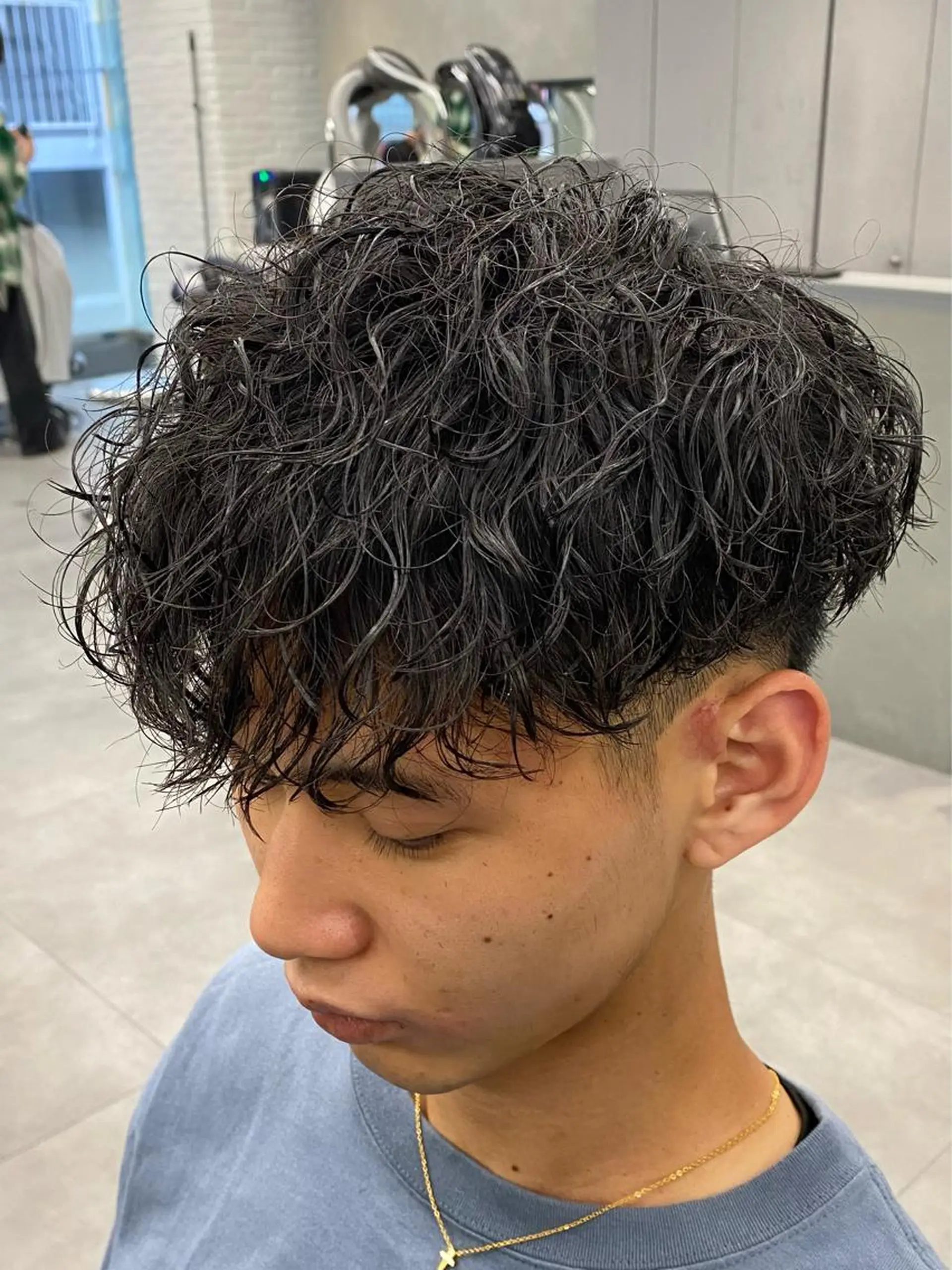 ショート パーマ メンズ 🌀メンズパーマ🌀 縦落ち/波巻きのヘアスタイル