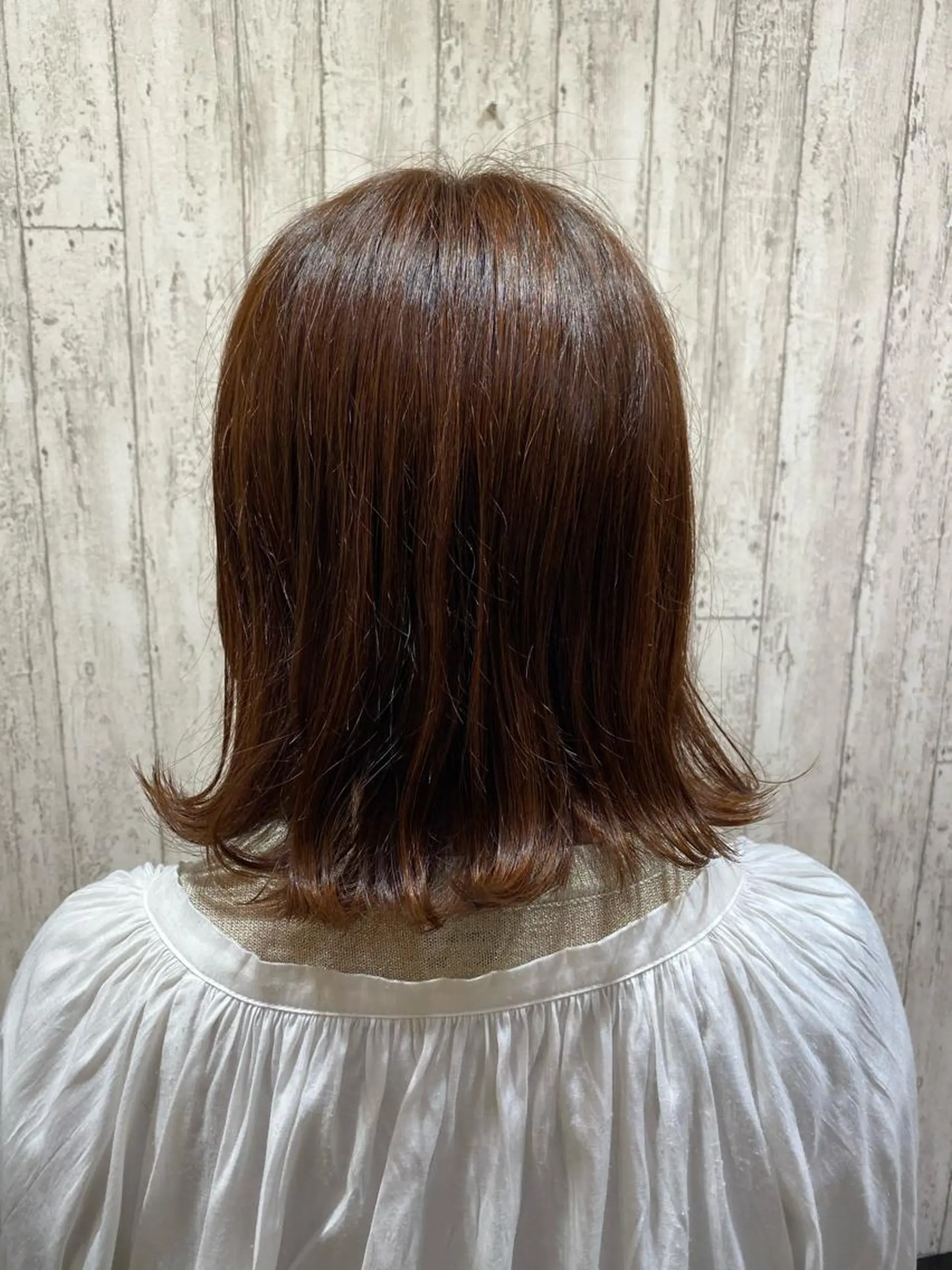 ミディアム オレンジブラウン カット ヘアカラー トリートメント 綱島店🦋店長🦋 ほんさわ みずきのヘアスタイル