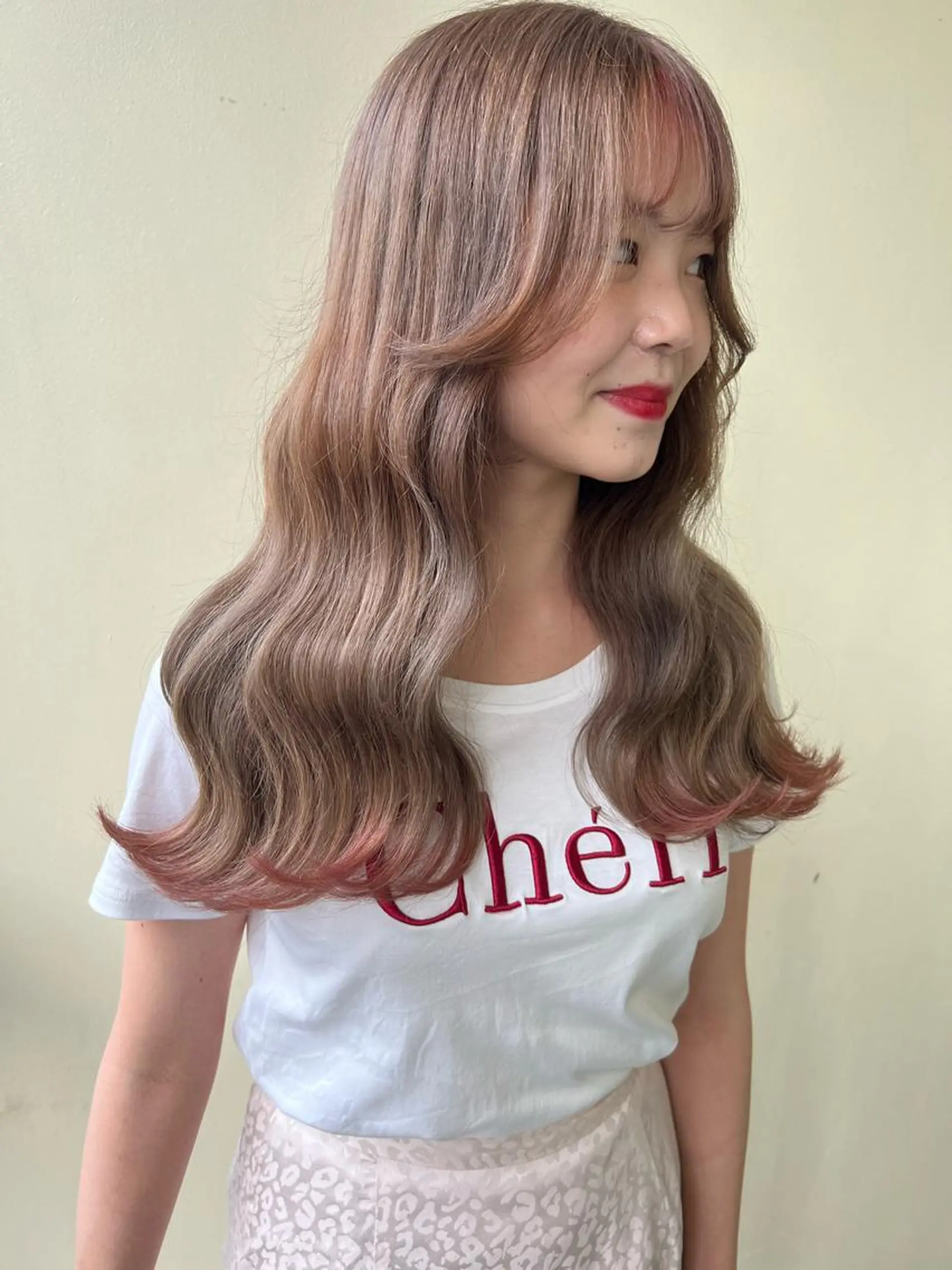 ロング エギョモリ ヘアカラー 韓国ヘア🇰🇷 SAYAのヘアスタイル
