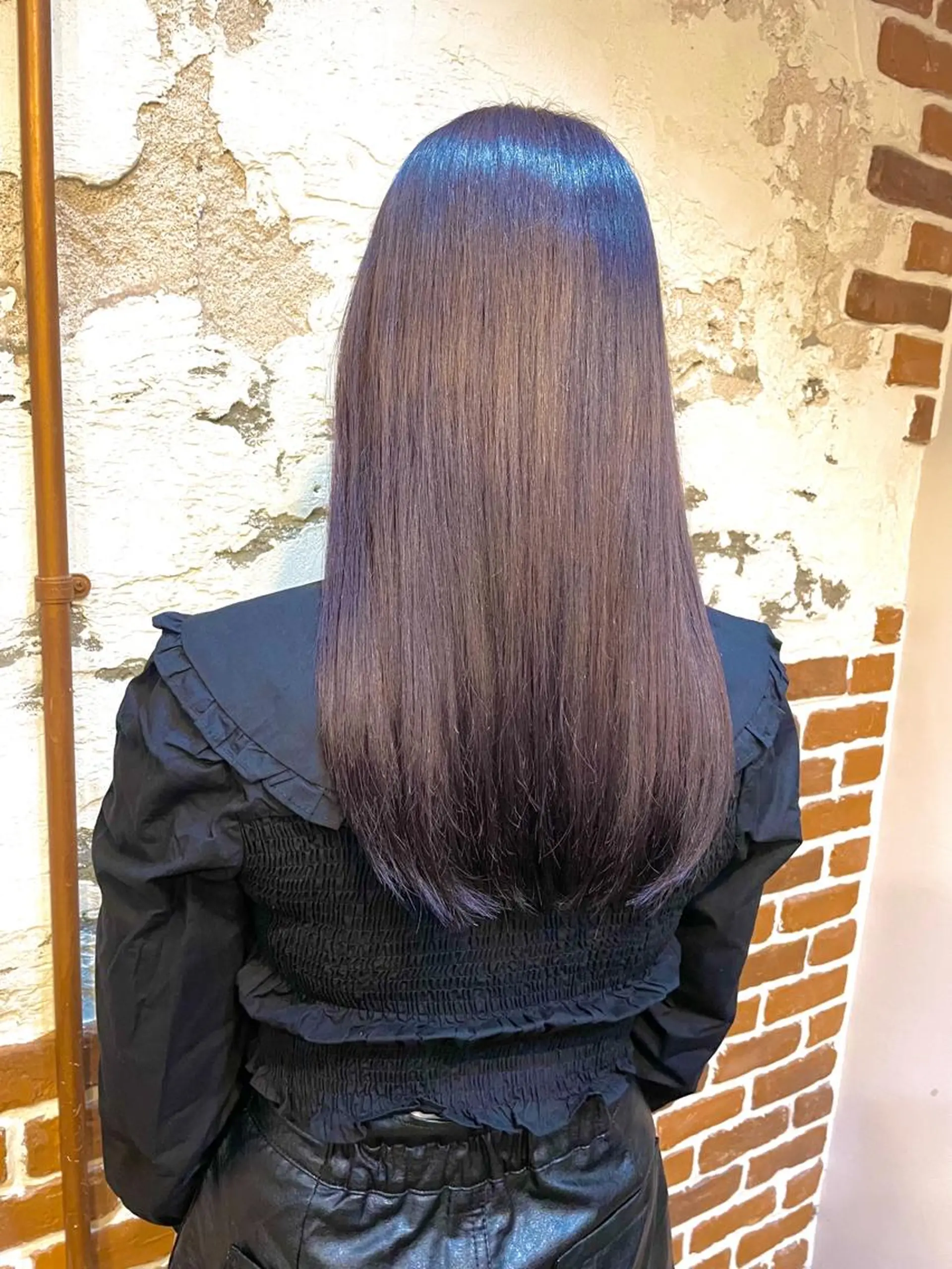 セミロング ヘアカラー トリートメント ✨色持ちの良い艶 カラー✨蟹江真世のヘアスタイル