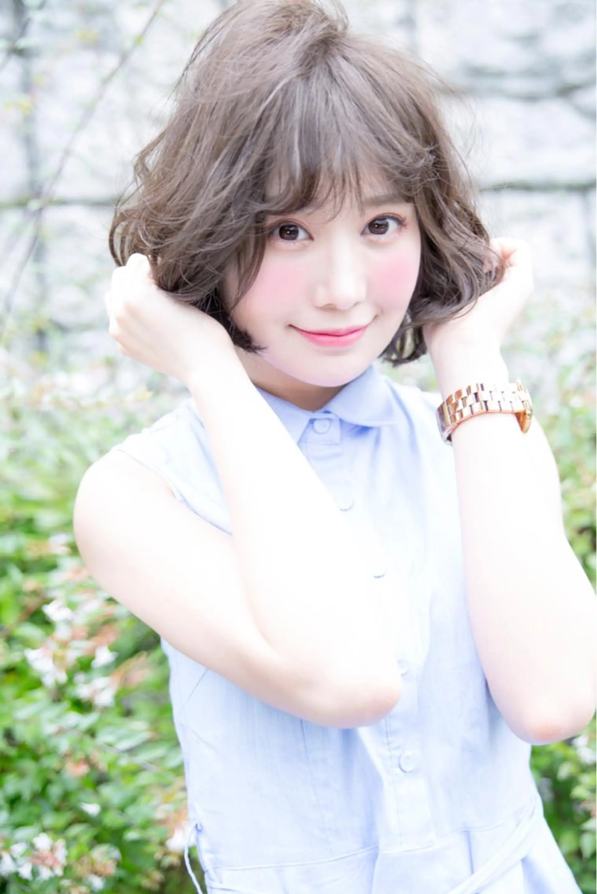 ショート カラー ヘアアレンジ ブリーチ 透明感カラー ボブ Re:ta Hair 飯田淳平のヘアスタイル