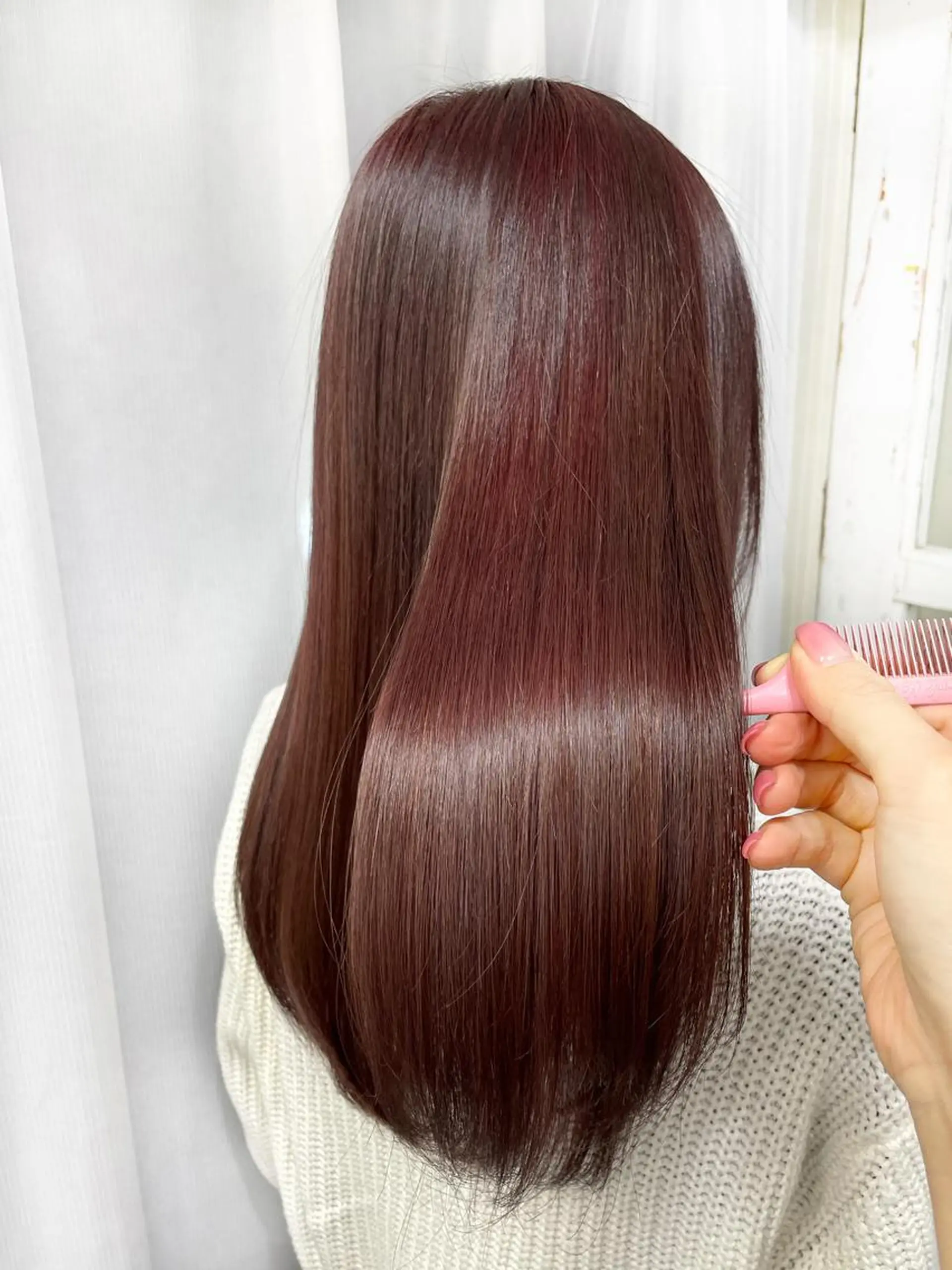 ロング カラー トリートメント ヘアカラー トリートメント ヘアセット 韓国ヘア🤍髪質改善 🇰🇷AKANEのヘアスタイル