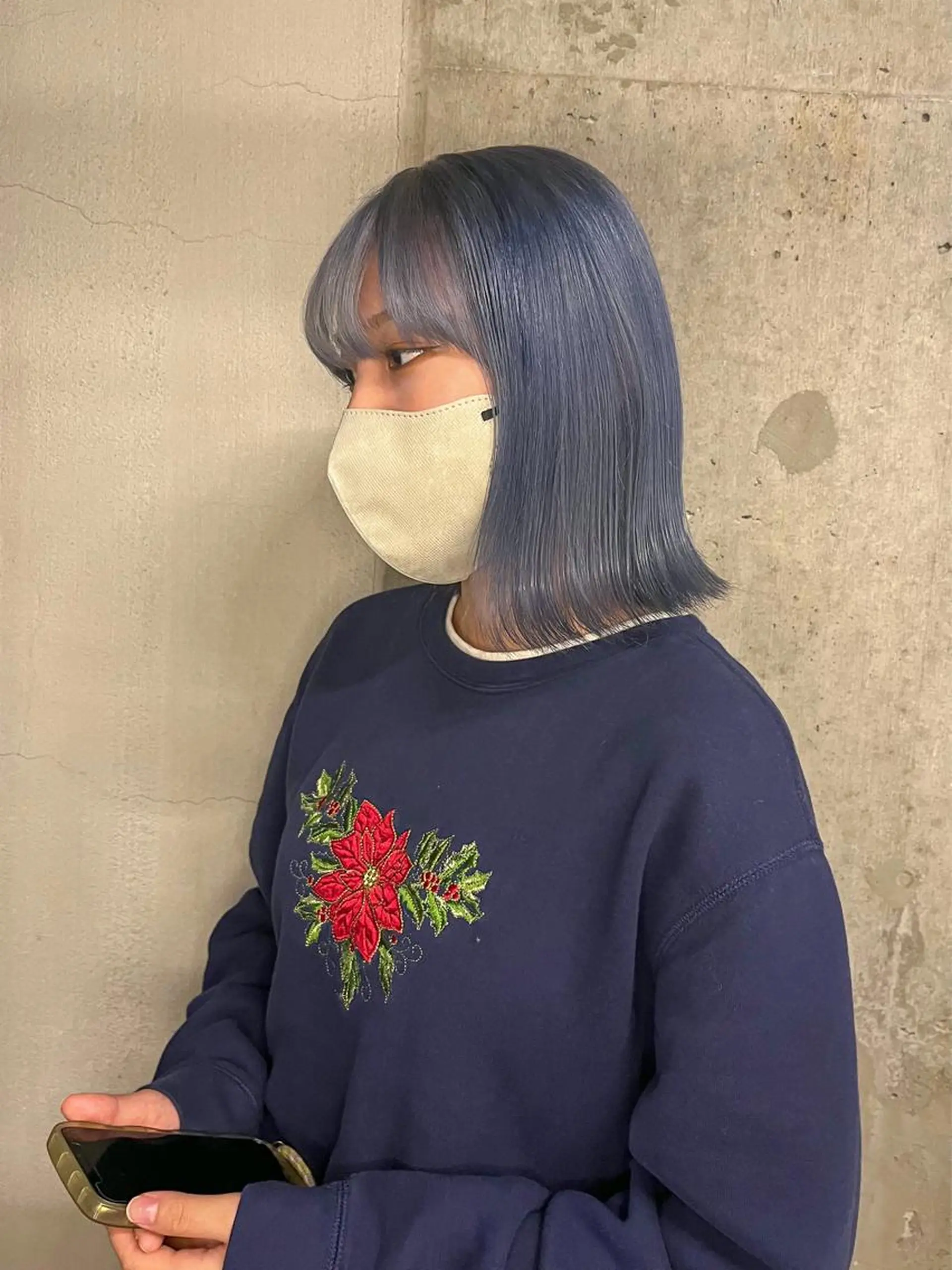 ミディアム カラー ブリーチ ブロンド ブルーカラー 透明感カラー カット ヘアカラー トリートメント こっくりカラー/艶髪 /amy.山口瑞稀のヘアスタイル