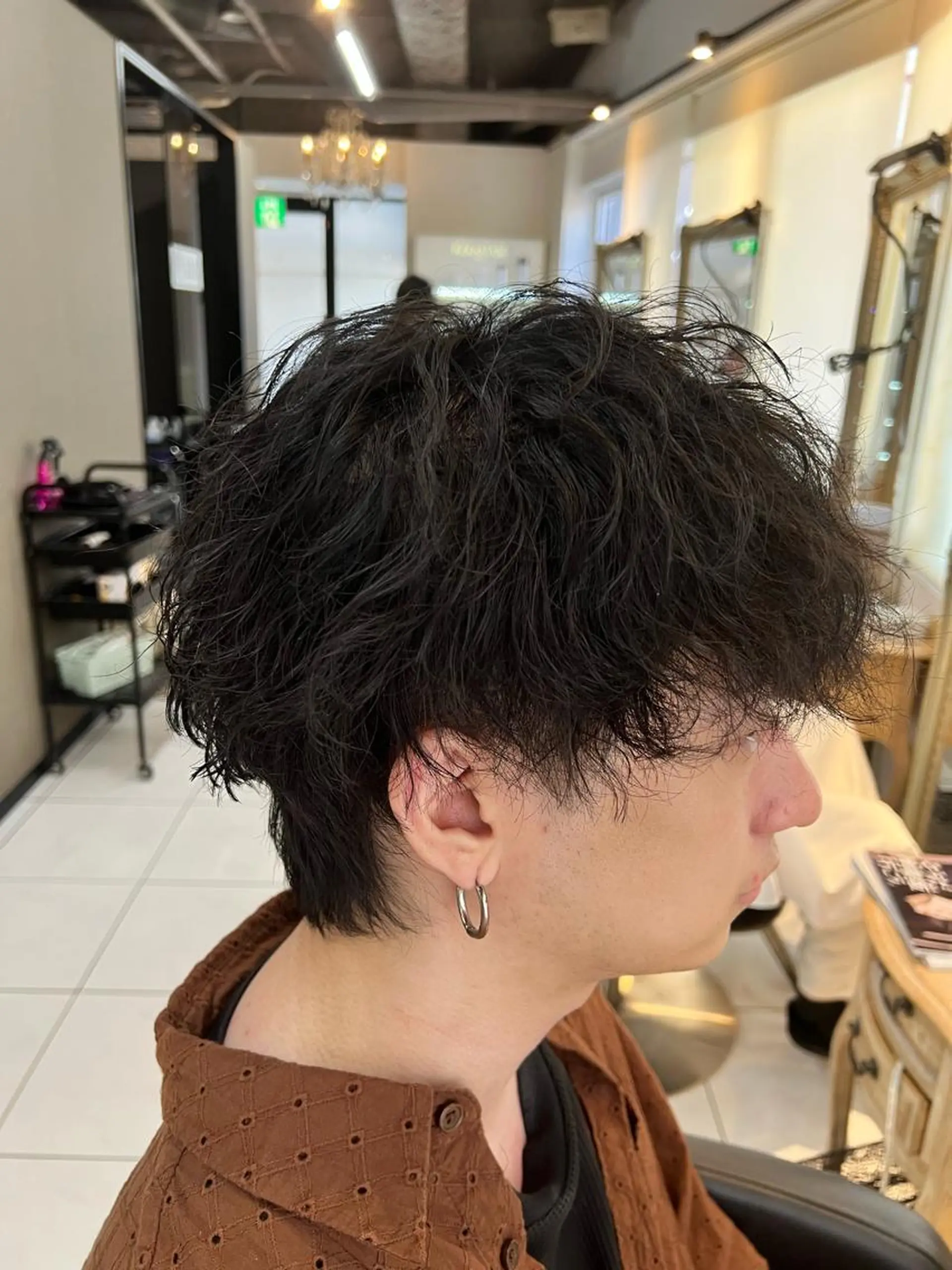 パーマ メンズ センターパート フェードカット カルマパーマ マッシュ メンズパーマ カット パーマ パーマ特化美容師 茂木広幸のヘアスタイル