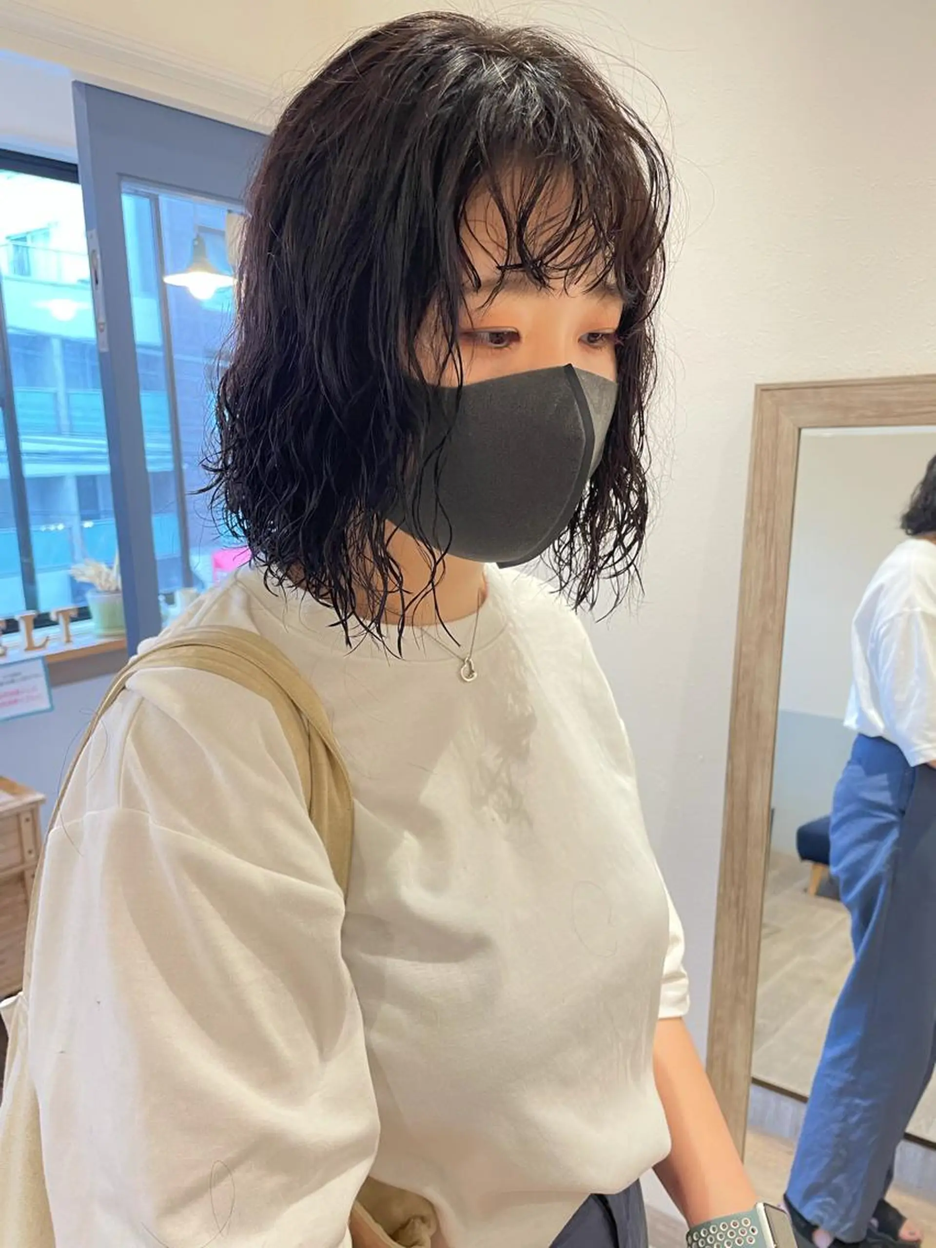 ミディアム パーマ ミディアムパーマ ボブ 🩰オリーブ/ ベージュ松本咲花🩰のヘアスタイル