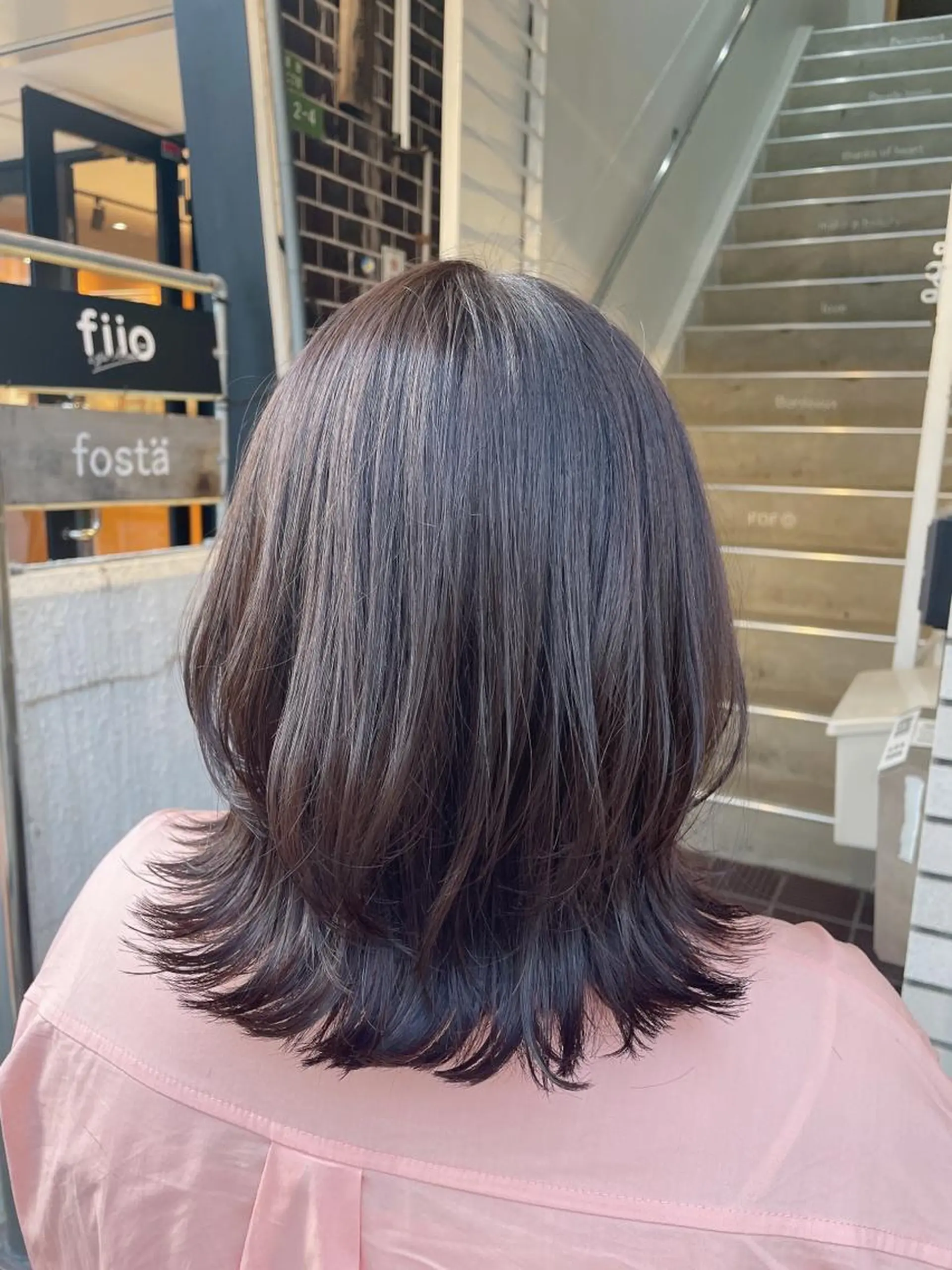 ミディアム カラー カット ヘアカラー 梅田美容室 山崎海波のヘアスタイル